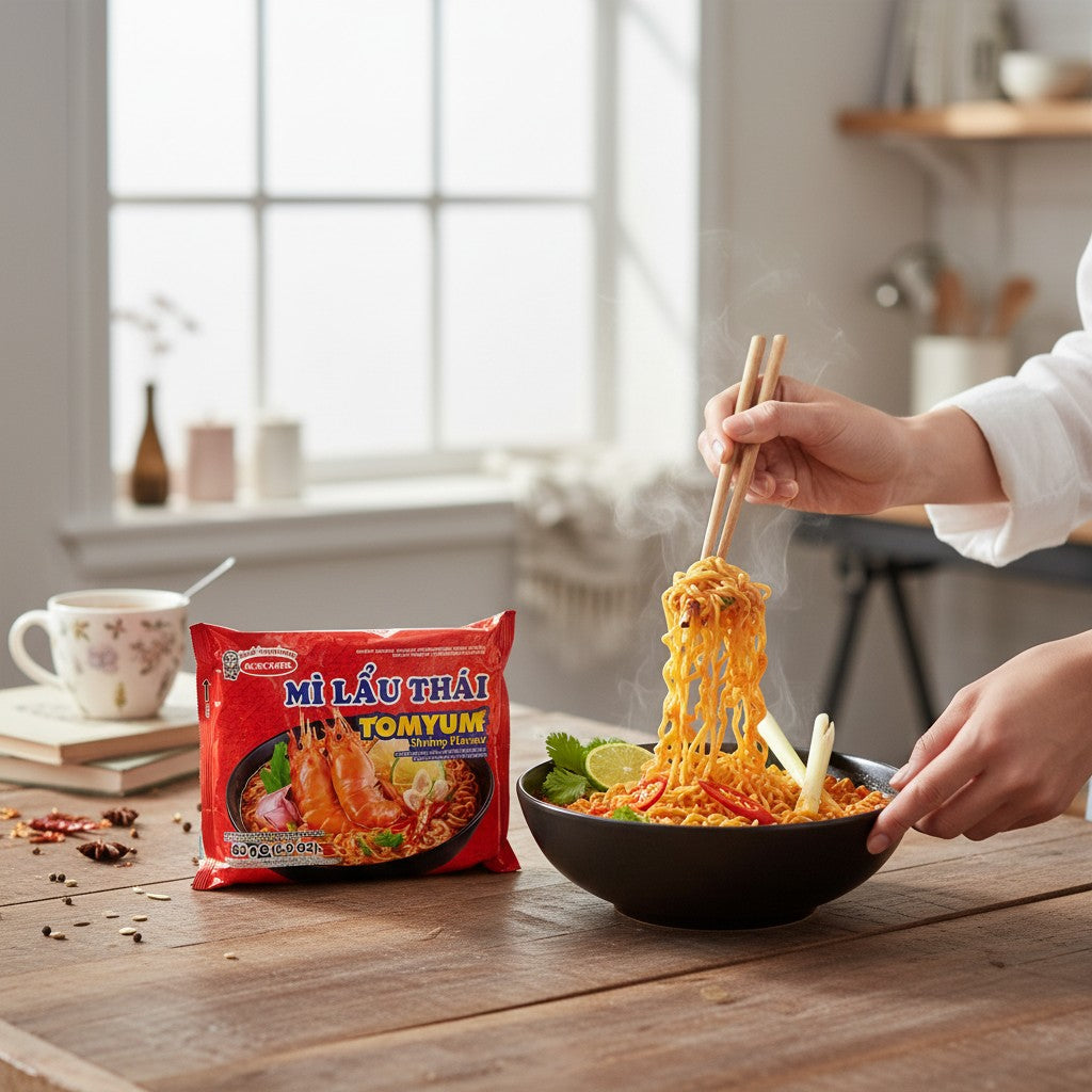 Acecook Instantnudeln Tom Yum Shrimp Mi Lau Thai 83g (30er-Pack)