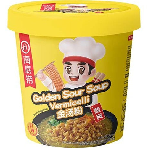 Haidilao Instant Glasnudeln Vermicelli Golden Sour Soup Cup 130g (12er-Pack)
