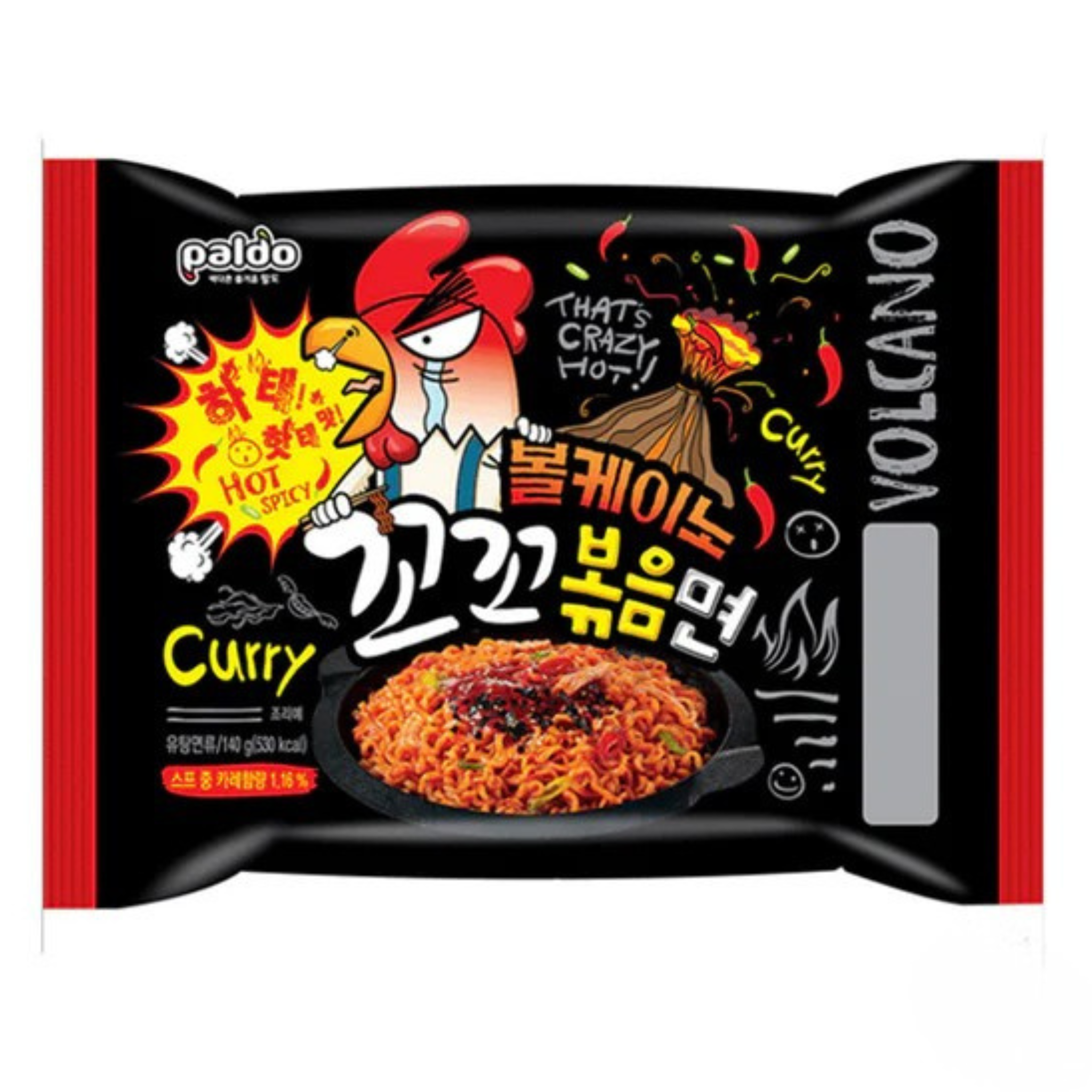 Paldo Instantnudeln Stir-Fried Volcano Huhn Scharf 140g (16er-Pack)