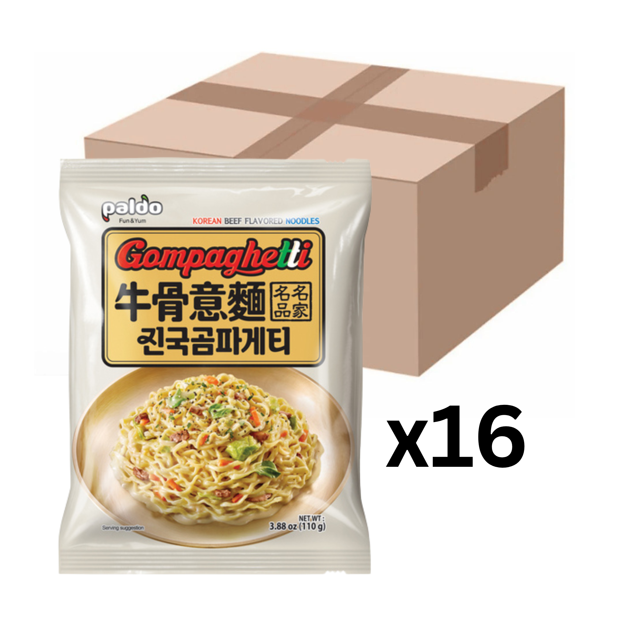 Paldo Instantnudeln Gompaghetti 110g (16er-Pack)