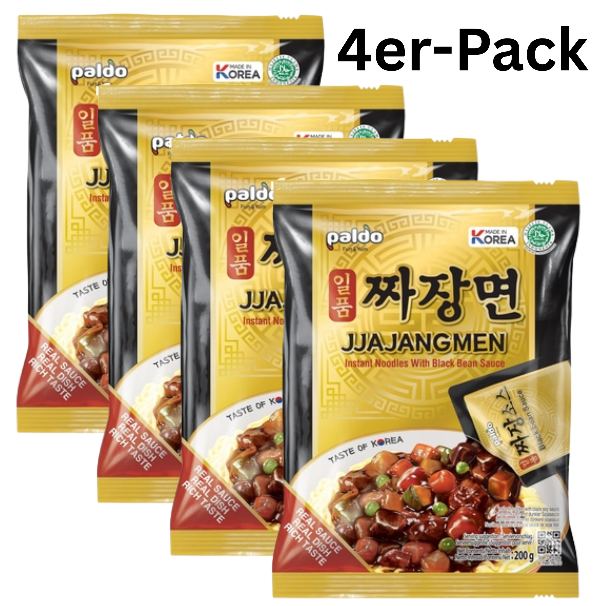 Paldo Instantnudeln Jjajangmen 200g (4er-Pack)