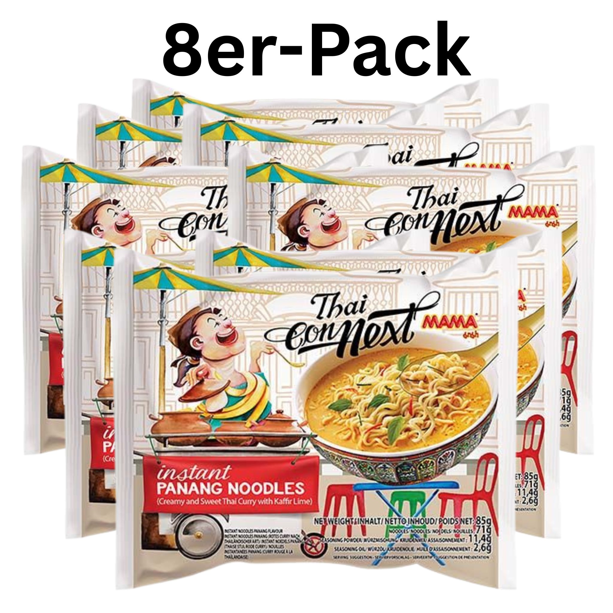 MAMA Instantnudeln Thai Connext Panang 85g (8er-Pack)