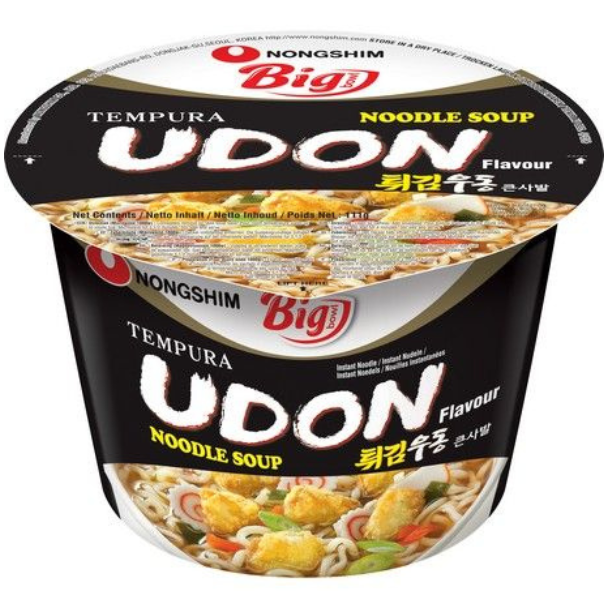 Nongshim Instantnudeln Udon Tempura Big Bowl Cup 111g (16er-Pack)