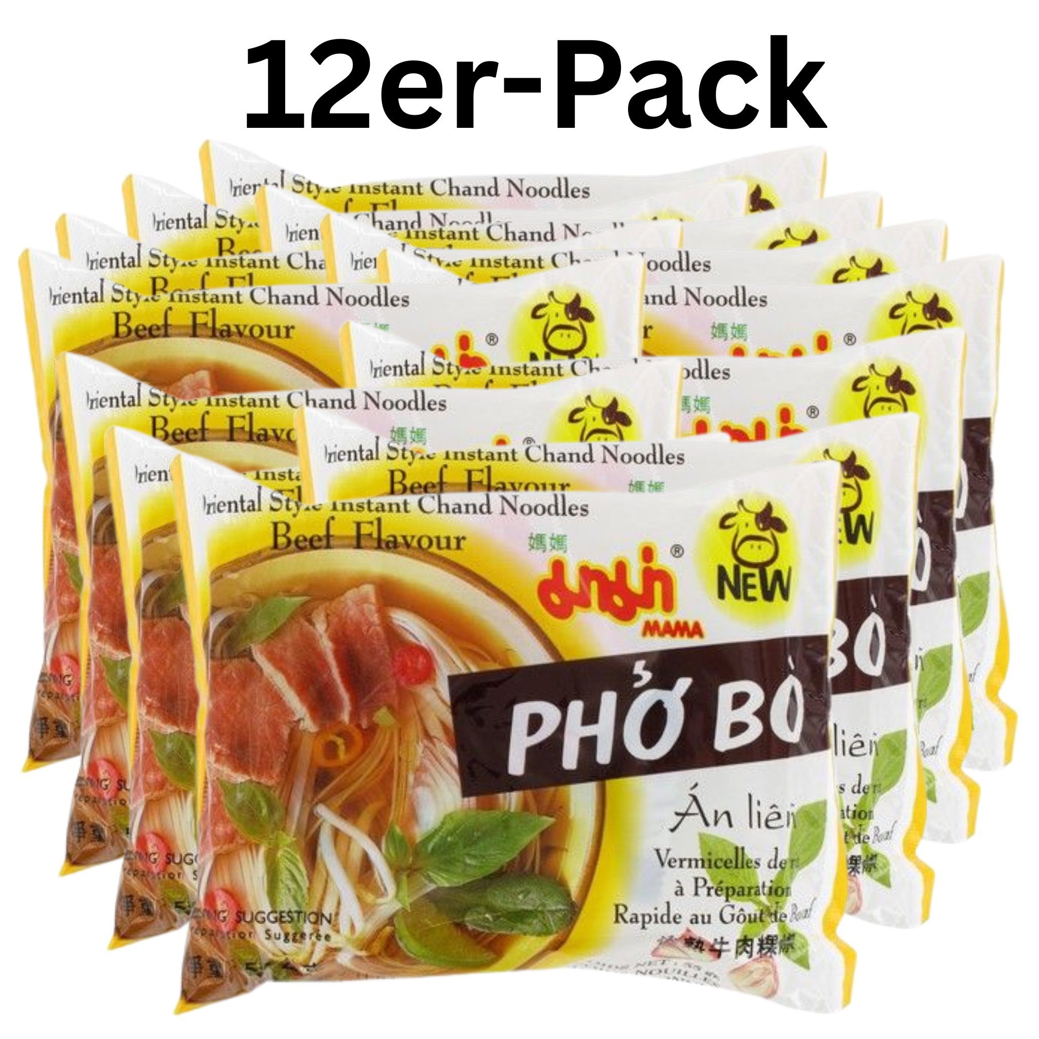 MAMA Instant Chand Nudeln Rind Pho Bo 55g (12er-Pack)