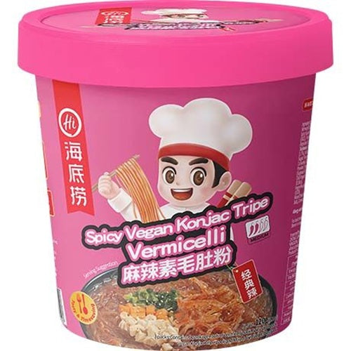 Haidilao Instant Glasnudeln Vermicelli Spicy Vegan Konjac Tripe Cup 120g (12er-Pack)