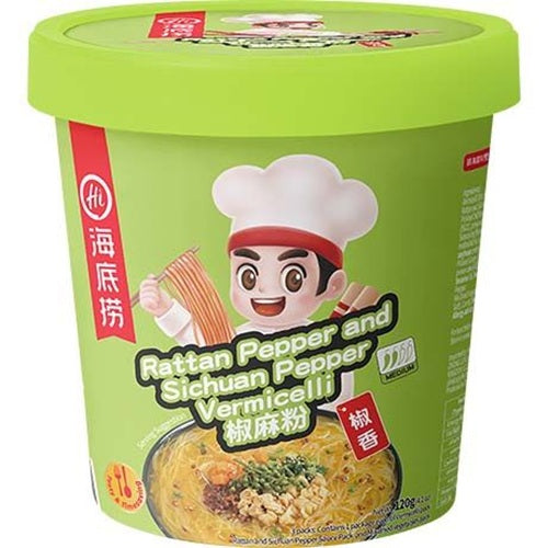 Haidilao Instant Glasnudeln Vermicelli Rattan & Szechuan Pfeffer Cup 120g (12er-Pack)
