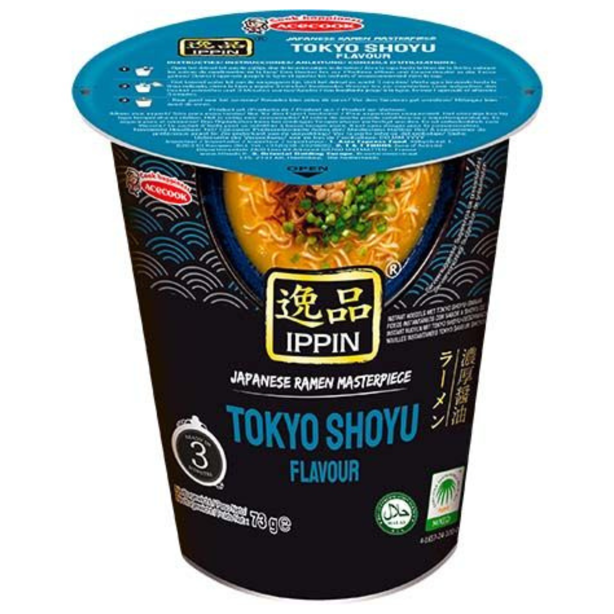Acecook Ippin Instantnudeln Ramen Tokyo Shoyu Cup 73g (12er-Pack)
