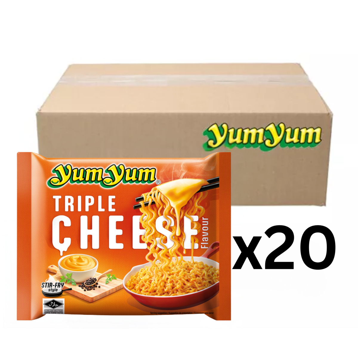 YumYum Instantnudeln Stir-Fried Triple Cheese 100g