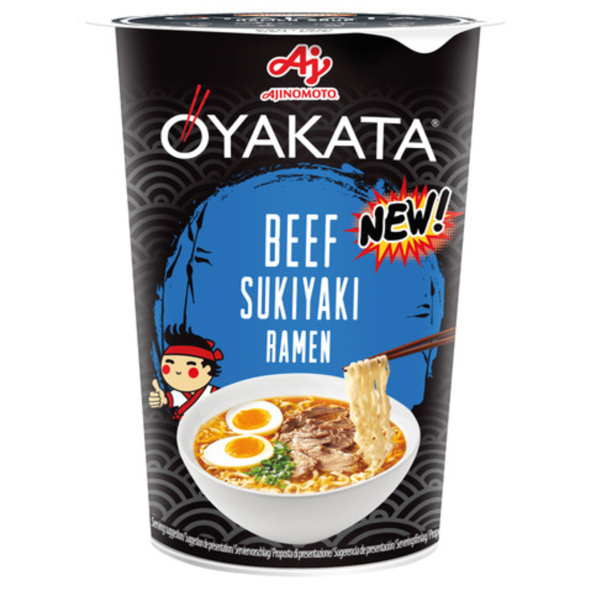 Ajinomoto OYAKATA Instantnudeln Sukiyaki Rind Ramen Cup 63,5g (8er-Pack)