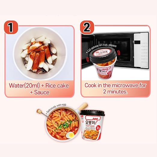 YOPOKKI Reiskuchen Tteokbokki Topokki Sweet & Spicy Cup 140g (5er-Pack)