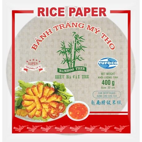 Bamboo Tree Reispapier Frühlingsrolle Rund 22cm 400g (6er-Pack)