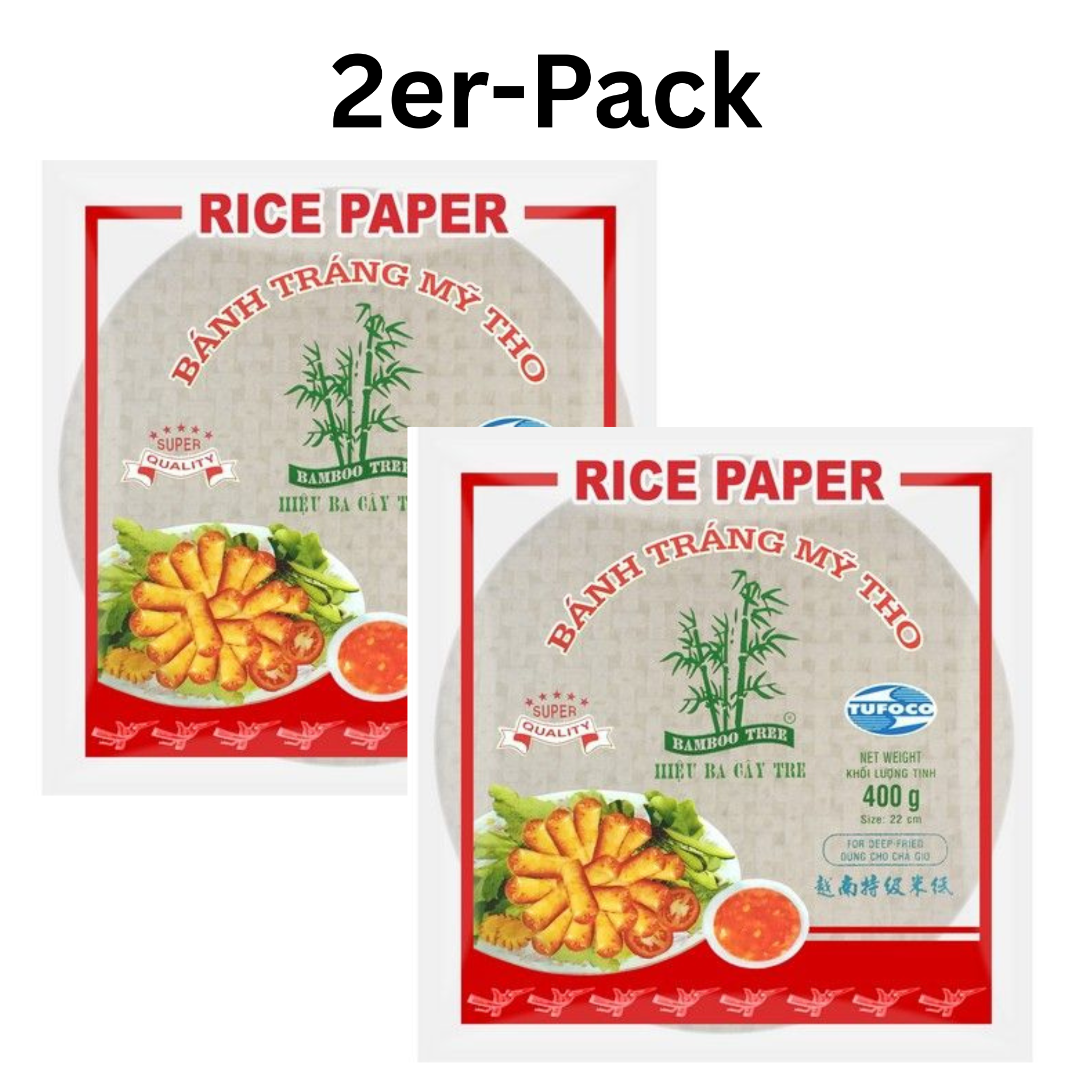 Bamboo Tree Reispapier Frühlingsrolle Rund 22cm 400g (2er-Pack)