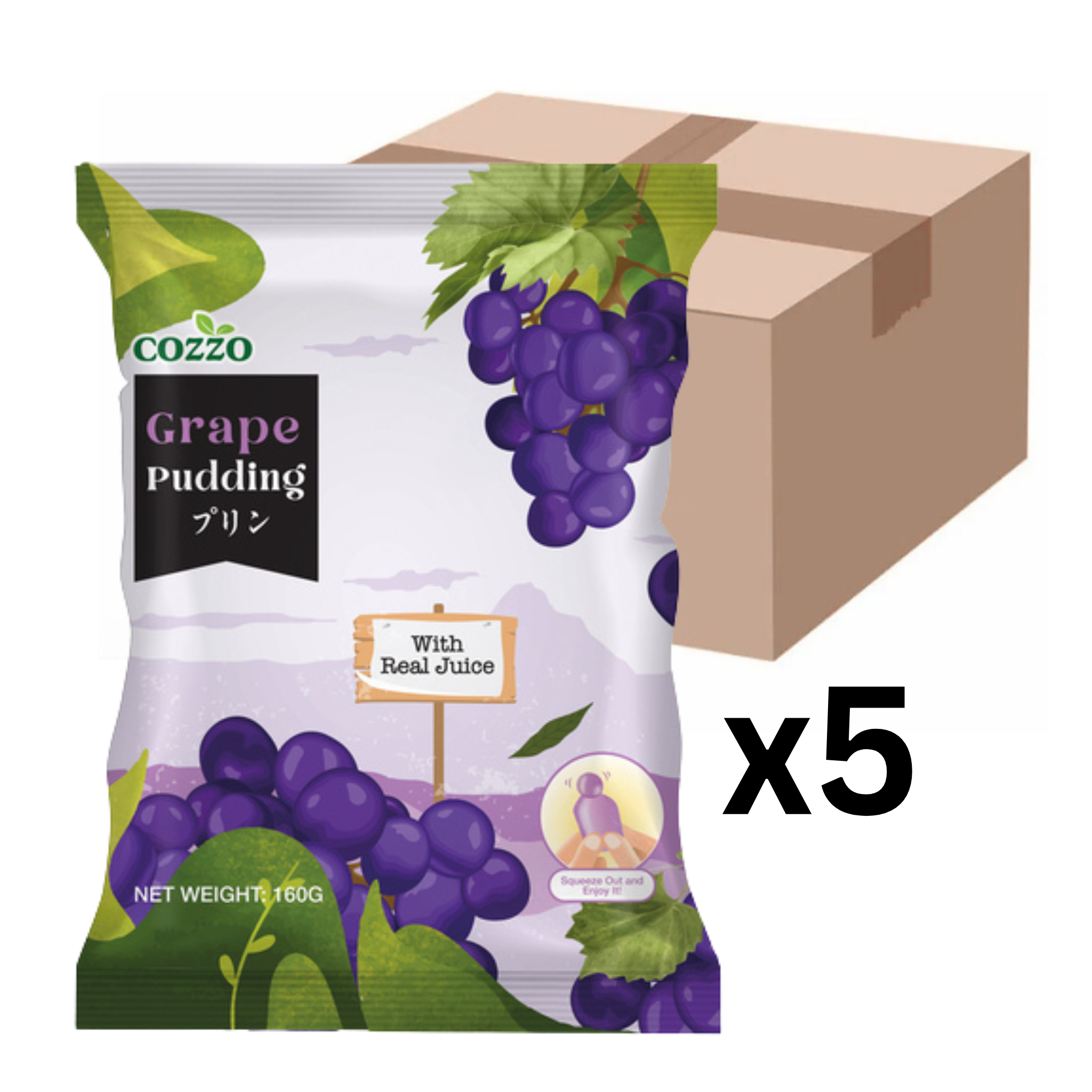 COZZO Frucht Jelly Gelee Bonbons Traube 160g (5er-Pack)