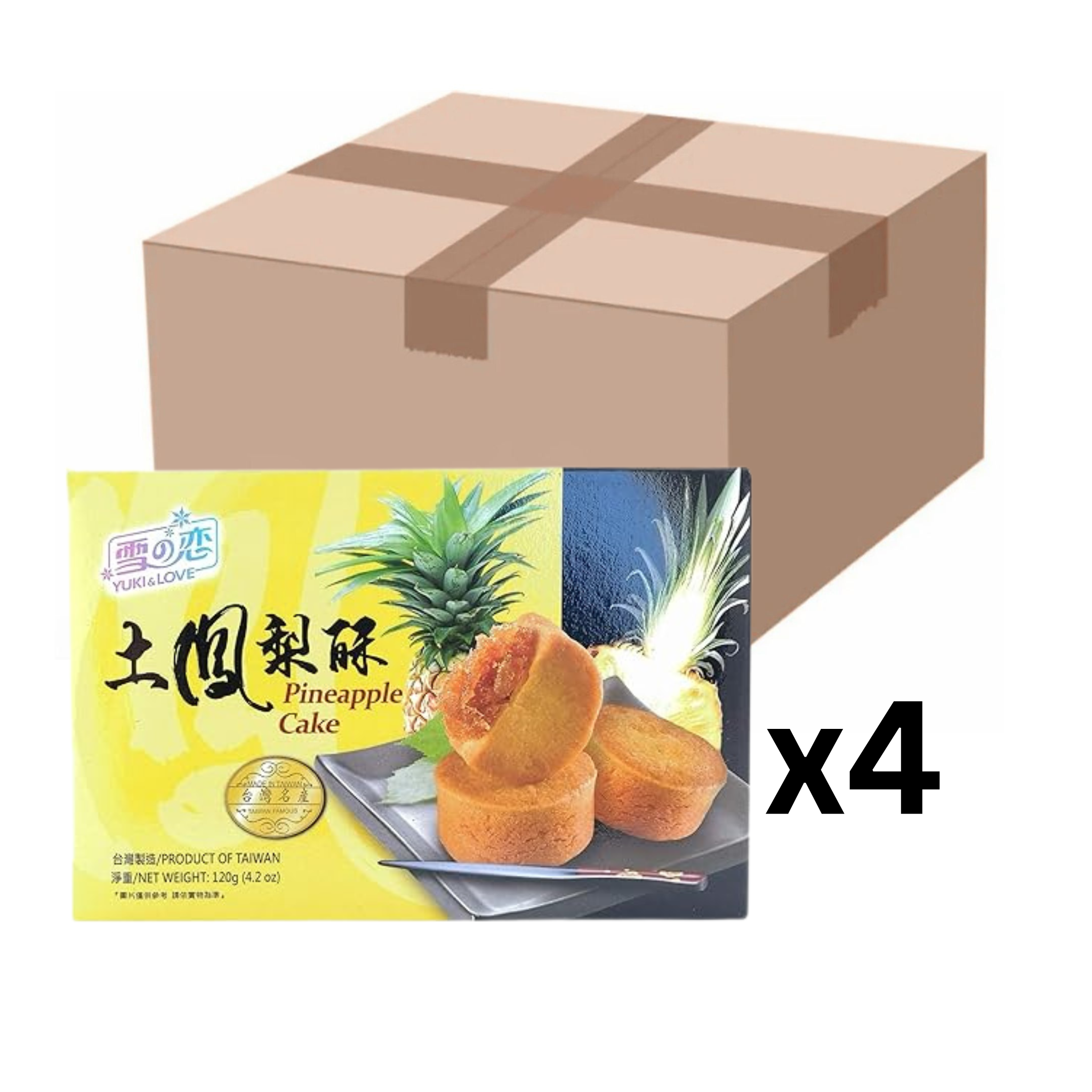 Yuki & Love Ananaskuchen Pineapple Cake 120g (4er-Pack)_MHD