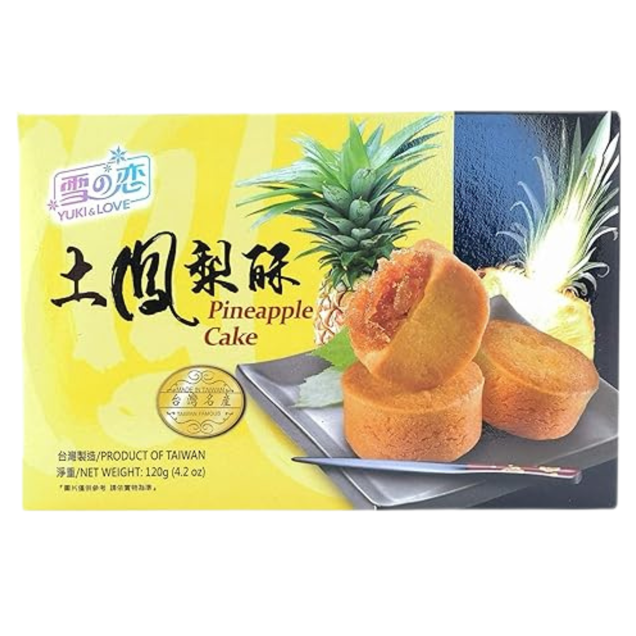 Yuki & Love Ananaskuchen Pineapple Cake 120g (4er-Pack)
