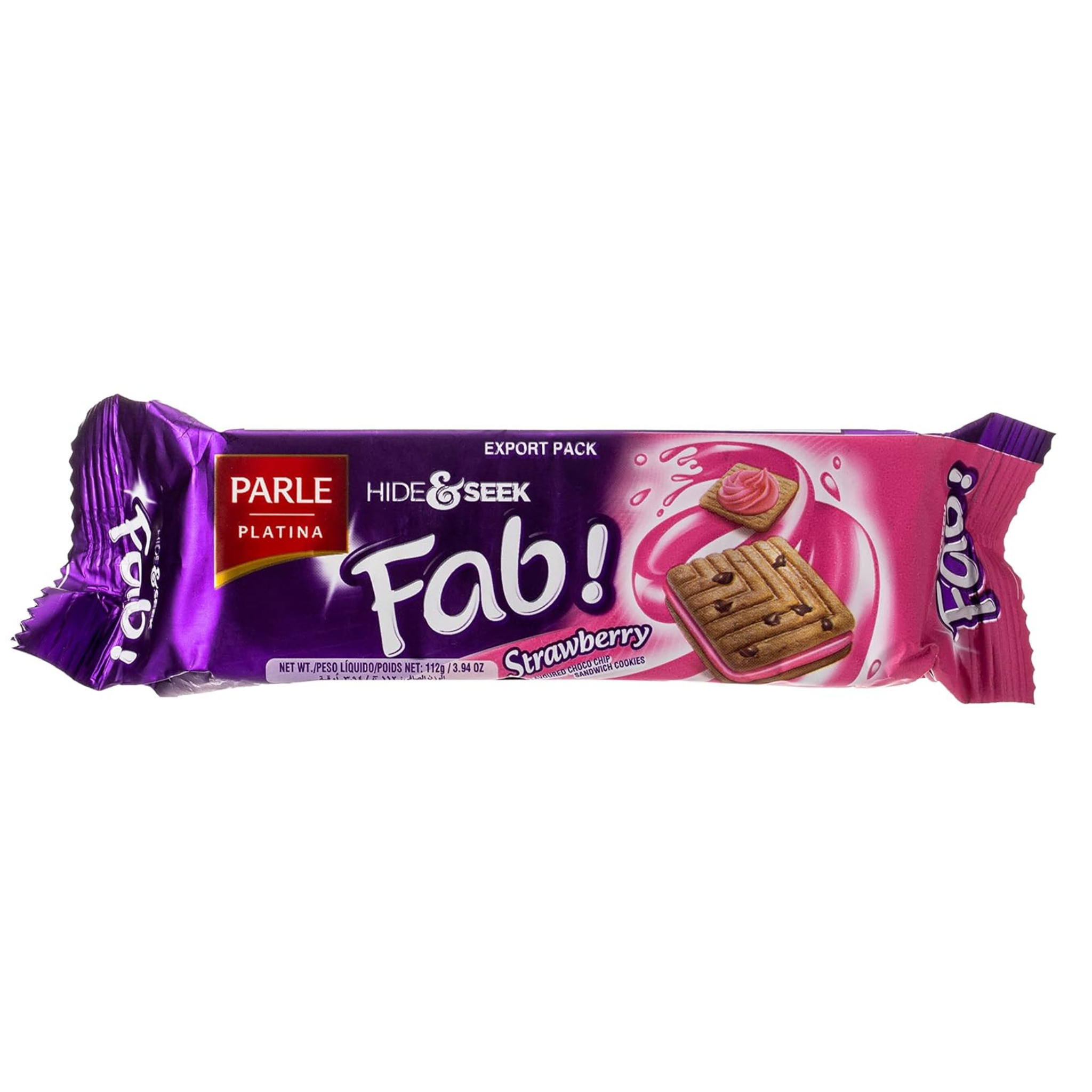 PARLE Hide & Seek Fab Erdbeer Strawberry Kekse 112g (6er-Pack)