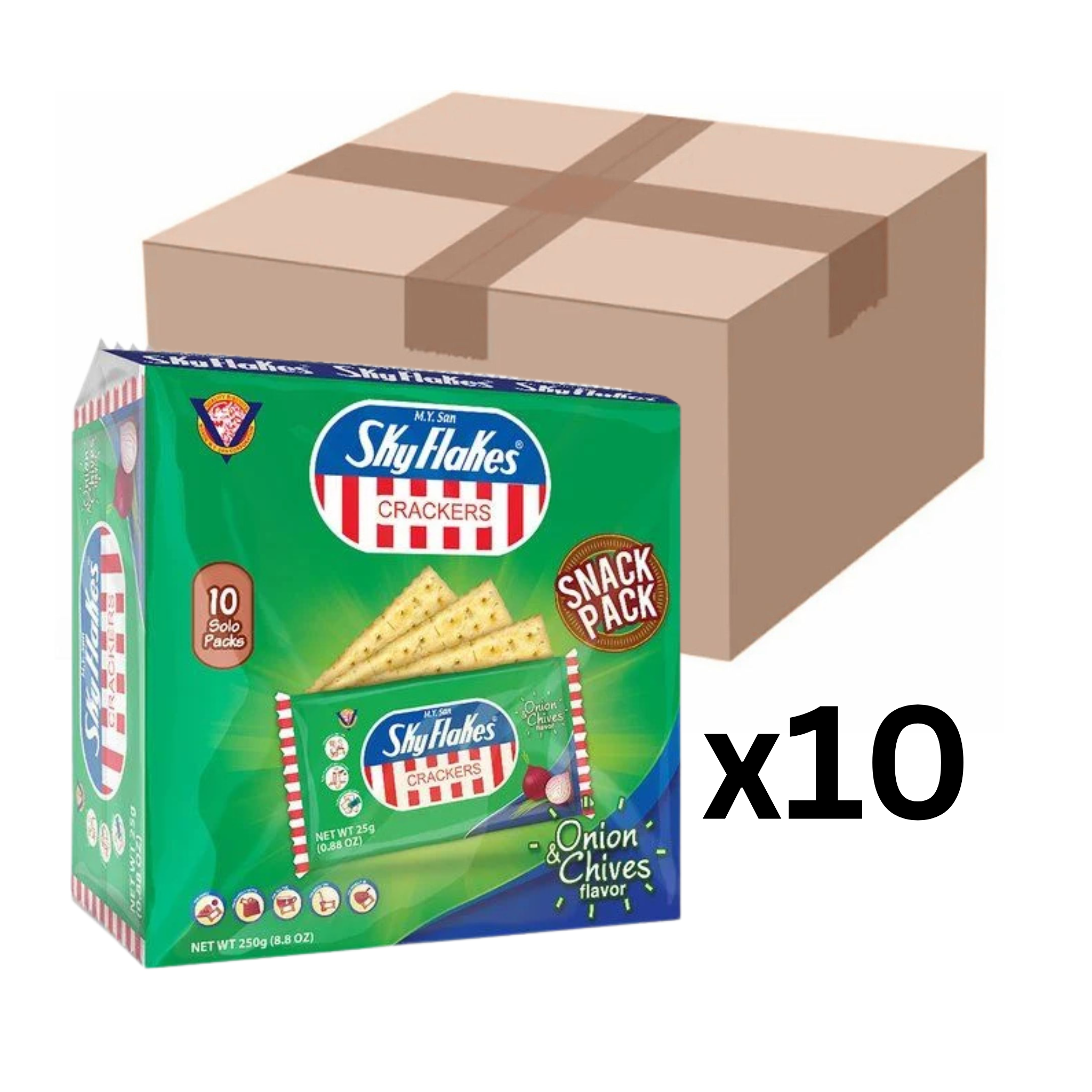 Sky Flakes Crackers Zwiebel & Schnittlauch 250g (10er-Pack)