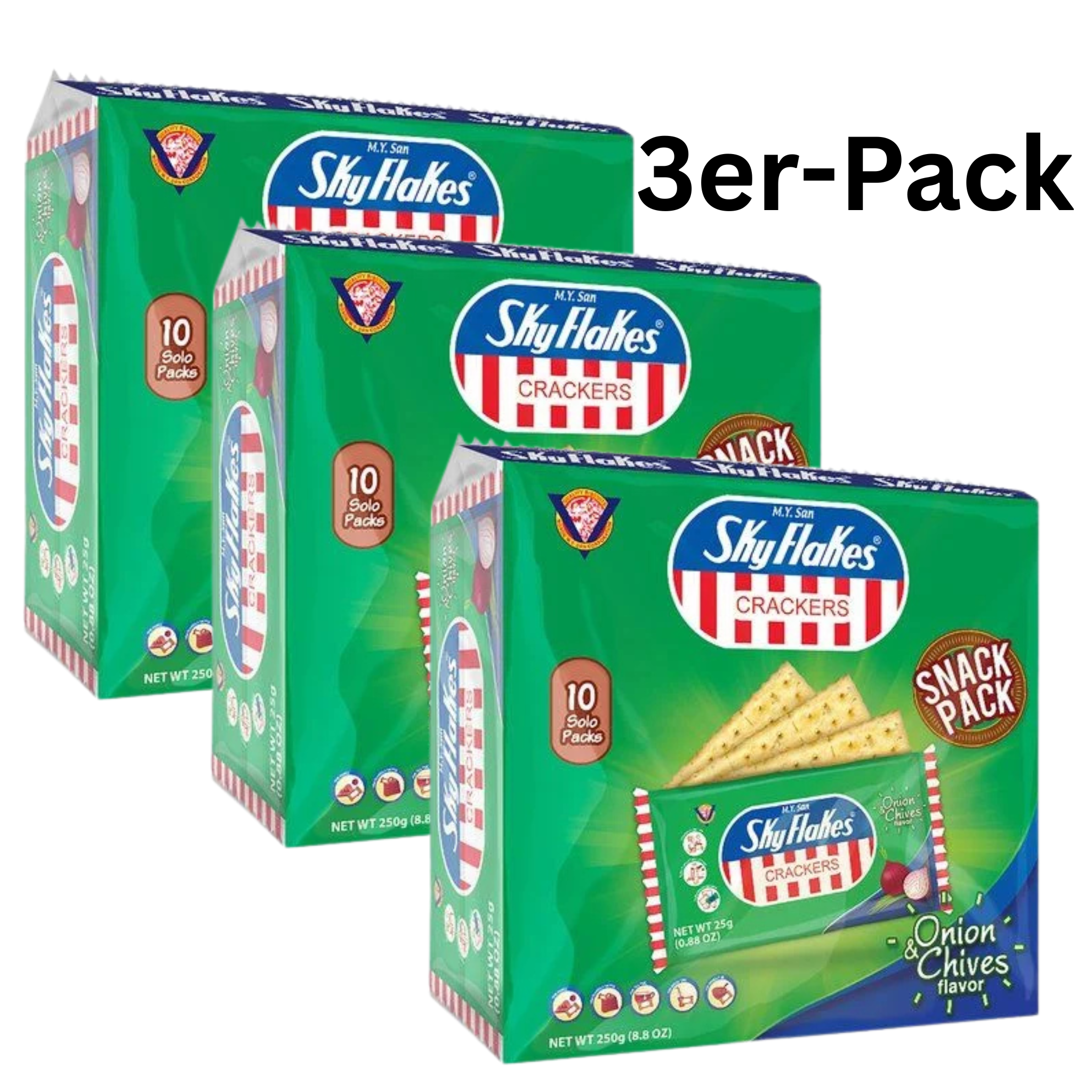 Sky Flakes Crackers Zwiebel & Schnittlauch 250g (3er-Pack)