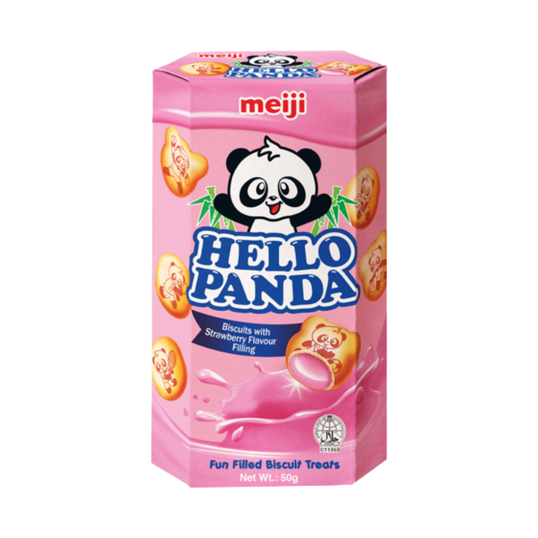 Meiji Hello Panda Kekse Erdbeerfüllung 50g (6er-Pack)