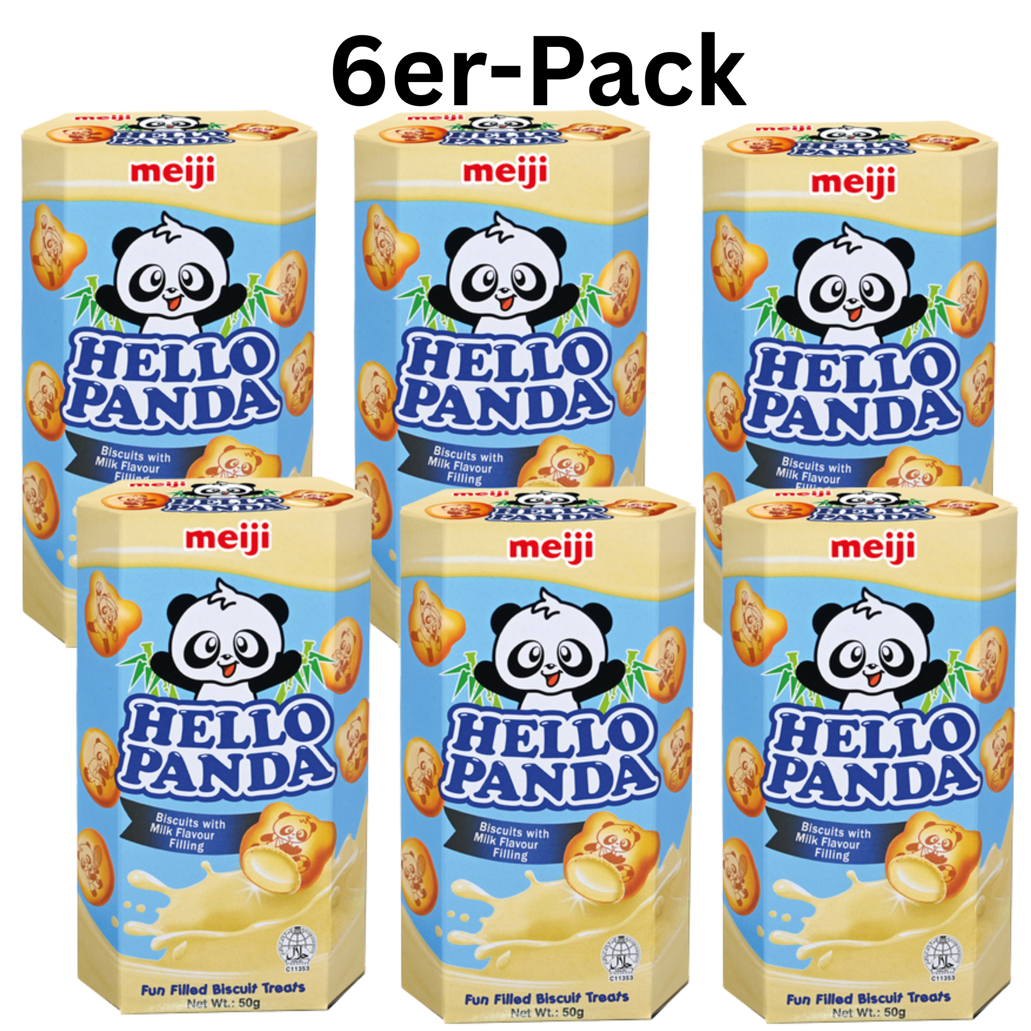 Meiji Hello Panda Kekse Milchfüllung 50g (6er-Pack)