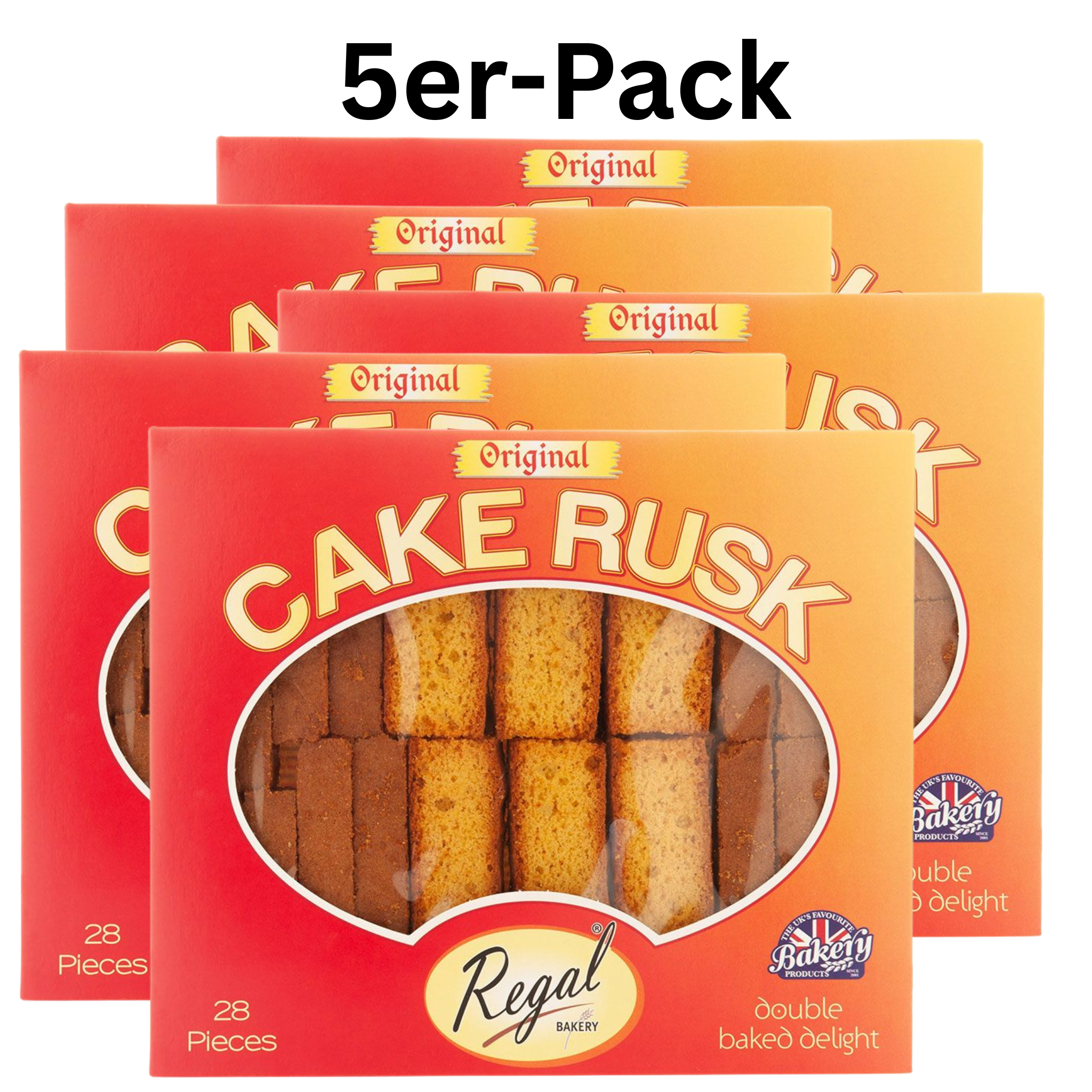 Regal Zwieback Cake Rusk Original 28 St, 470 g (5er-Pack)