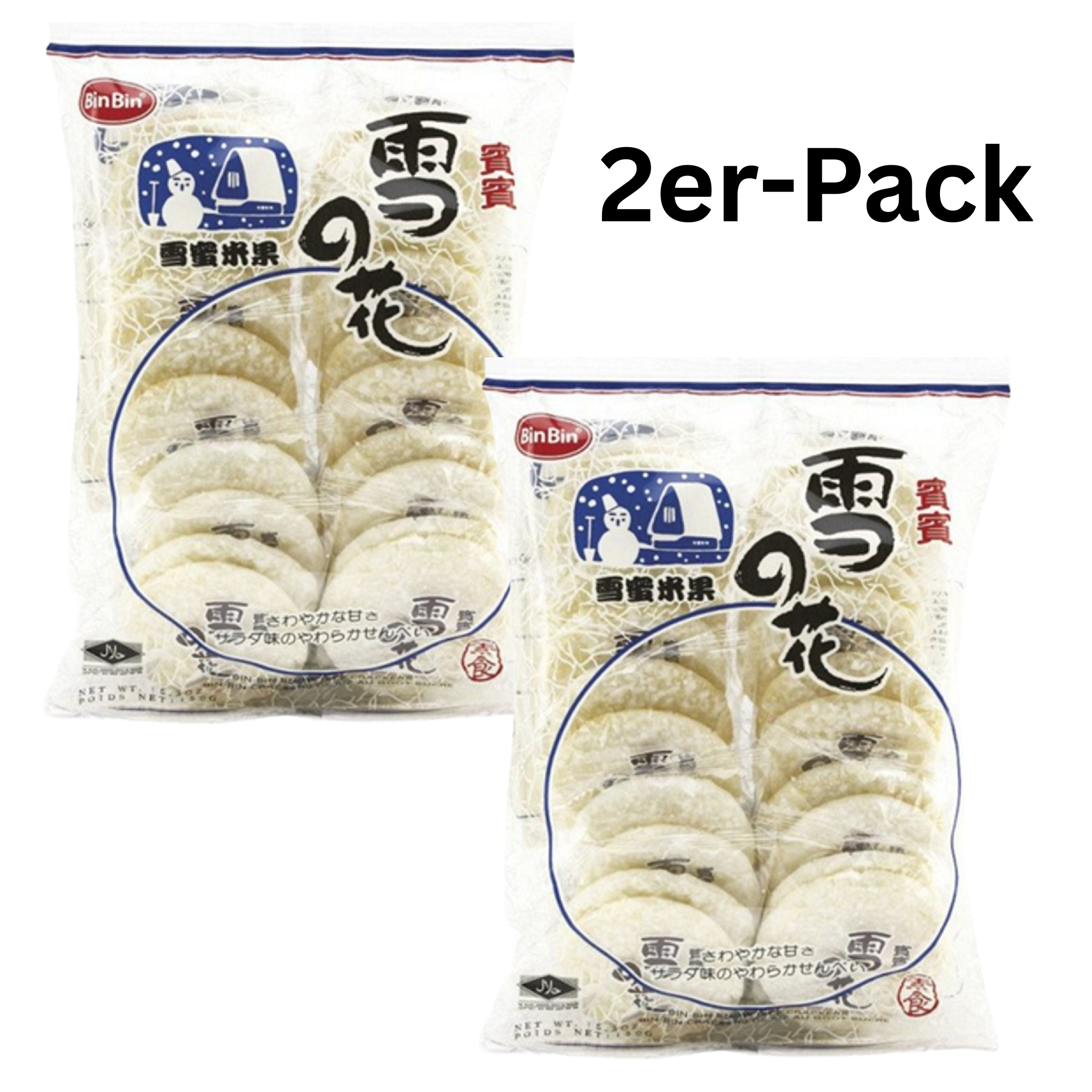 Bin Bin Snow Rice Cracker Reiscracker gezuckert 150g (2er-Pack)