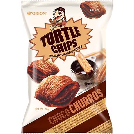ORION Turtle Chips Choco Churros 80g (4er-Pack)
