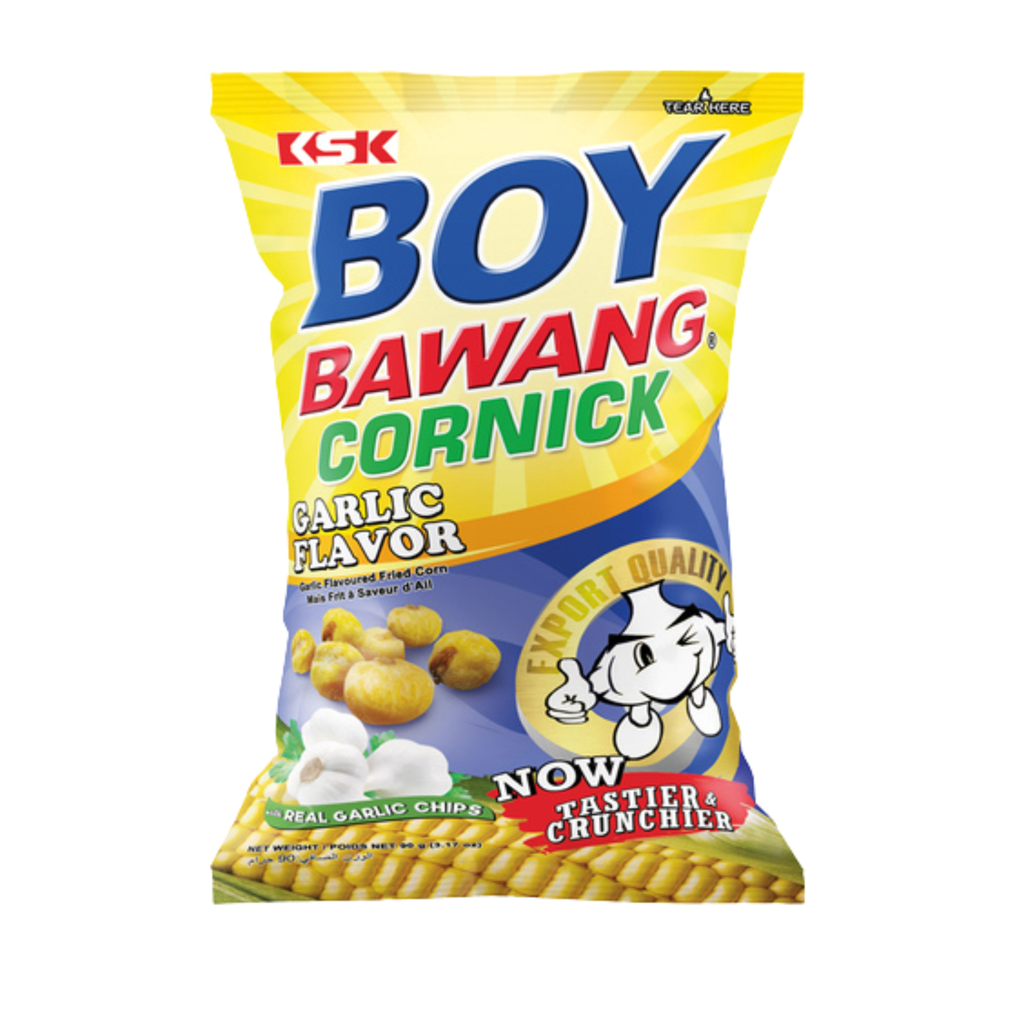 Boy Bawang Cornick Frittierter Mais Knoblauch 90g (6er-Pack)