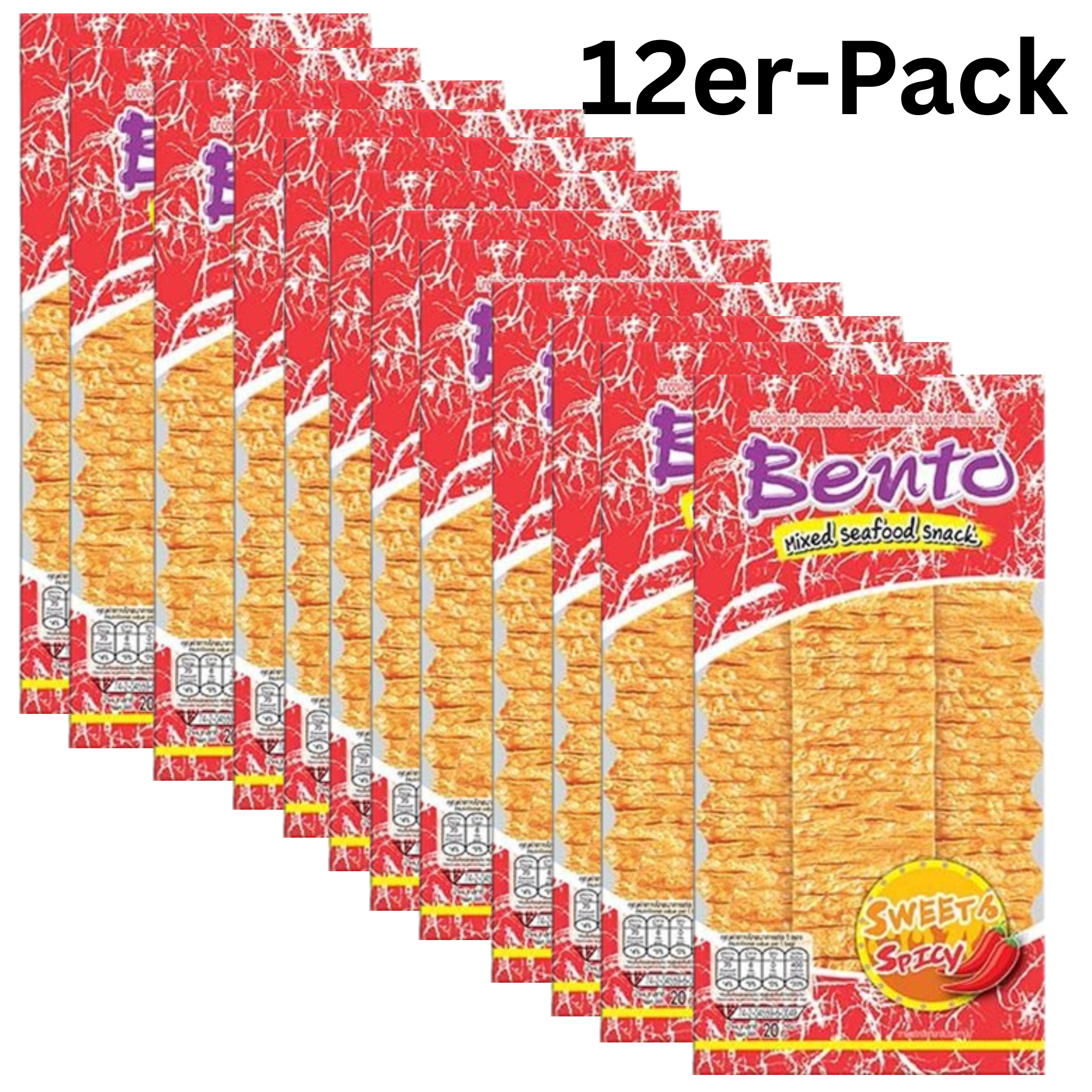 Bento Meeresfrüchte Mix Tintenfisch Snack Sweet & Spicy 20g (12er-Pack)