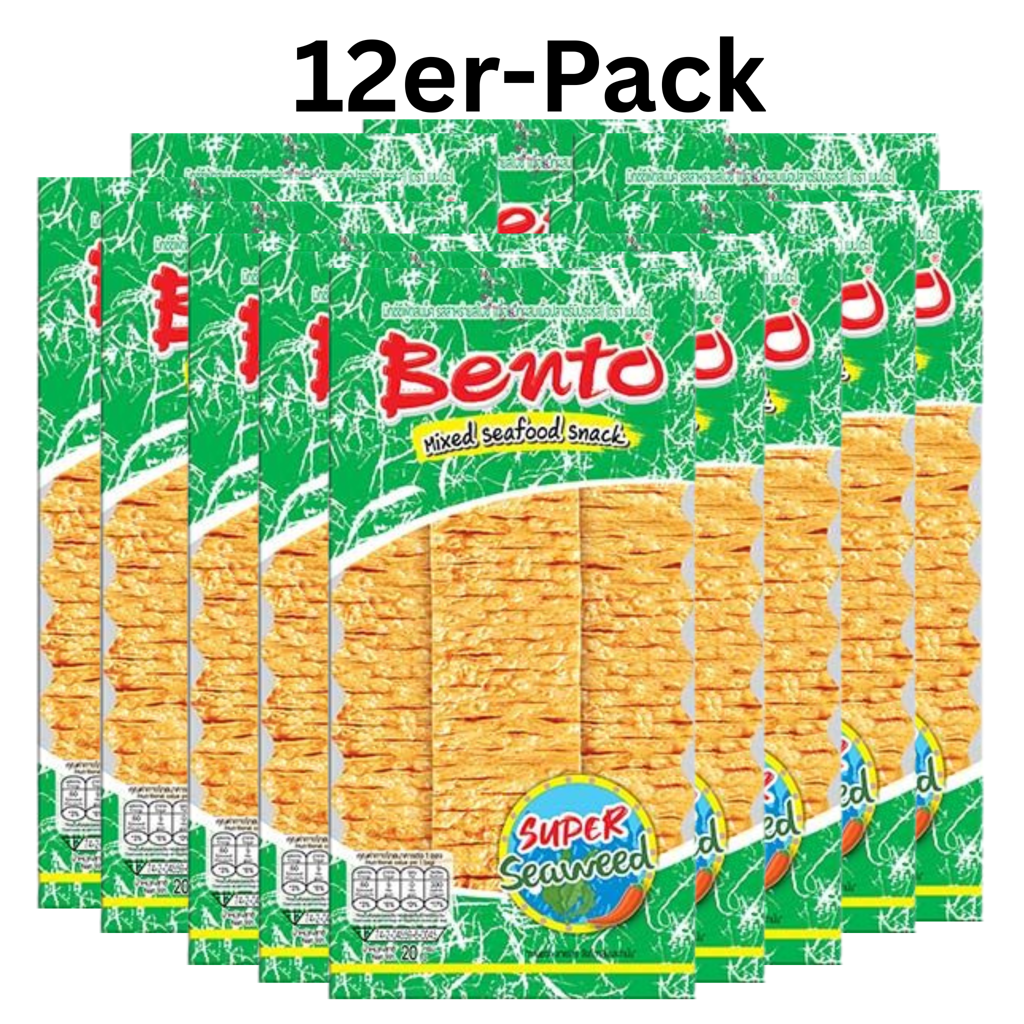 Bento Meeresfrüchte Mix Tintenfisch Snack Super Seetang 20g (12er-Pack)
