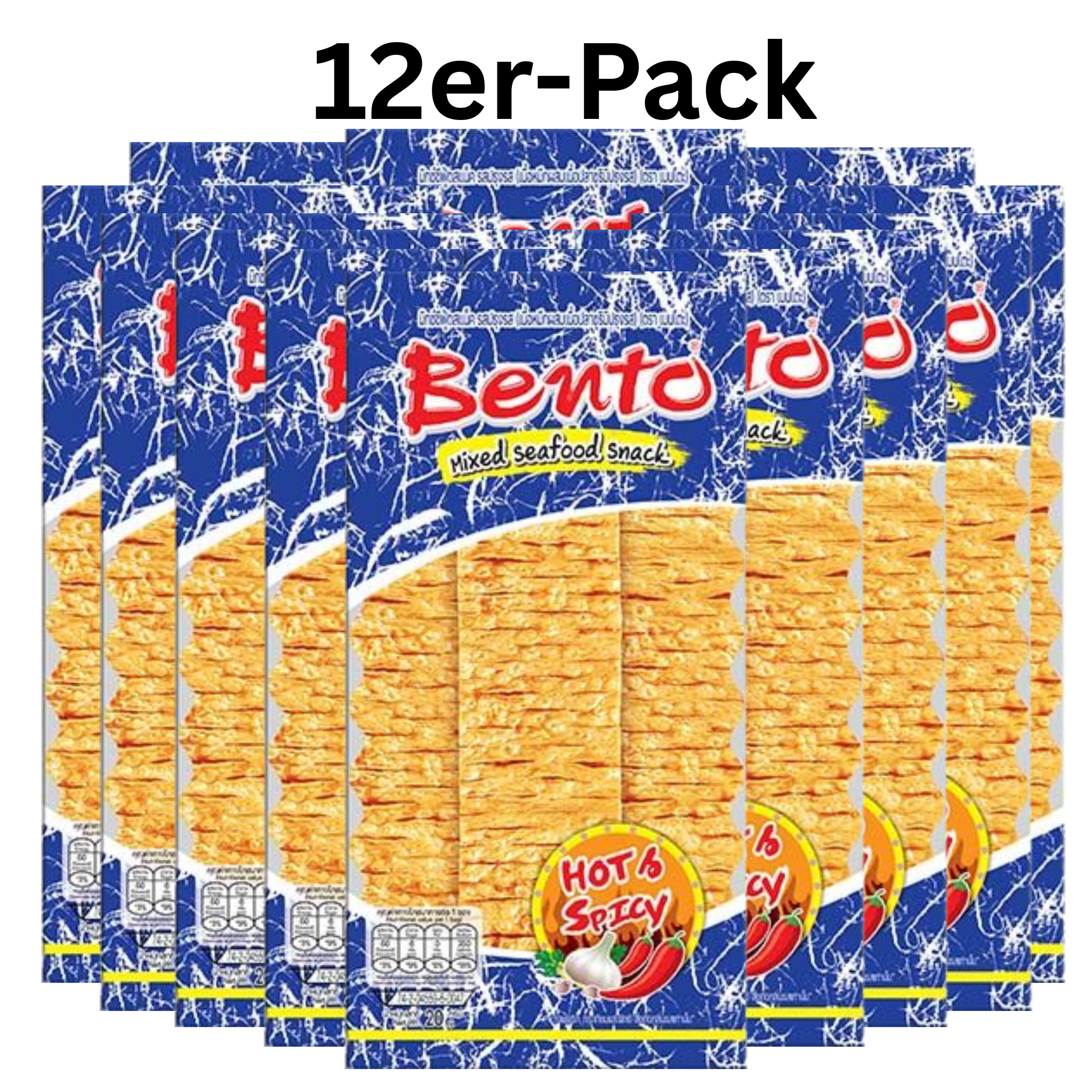 Bento Meeresfrüchte Mix Tintenfisch Snack Hot & Spicy 20g (12er-Pack)