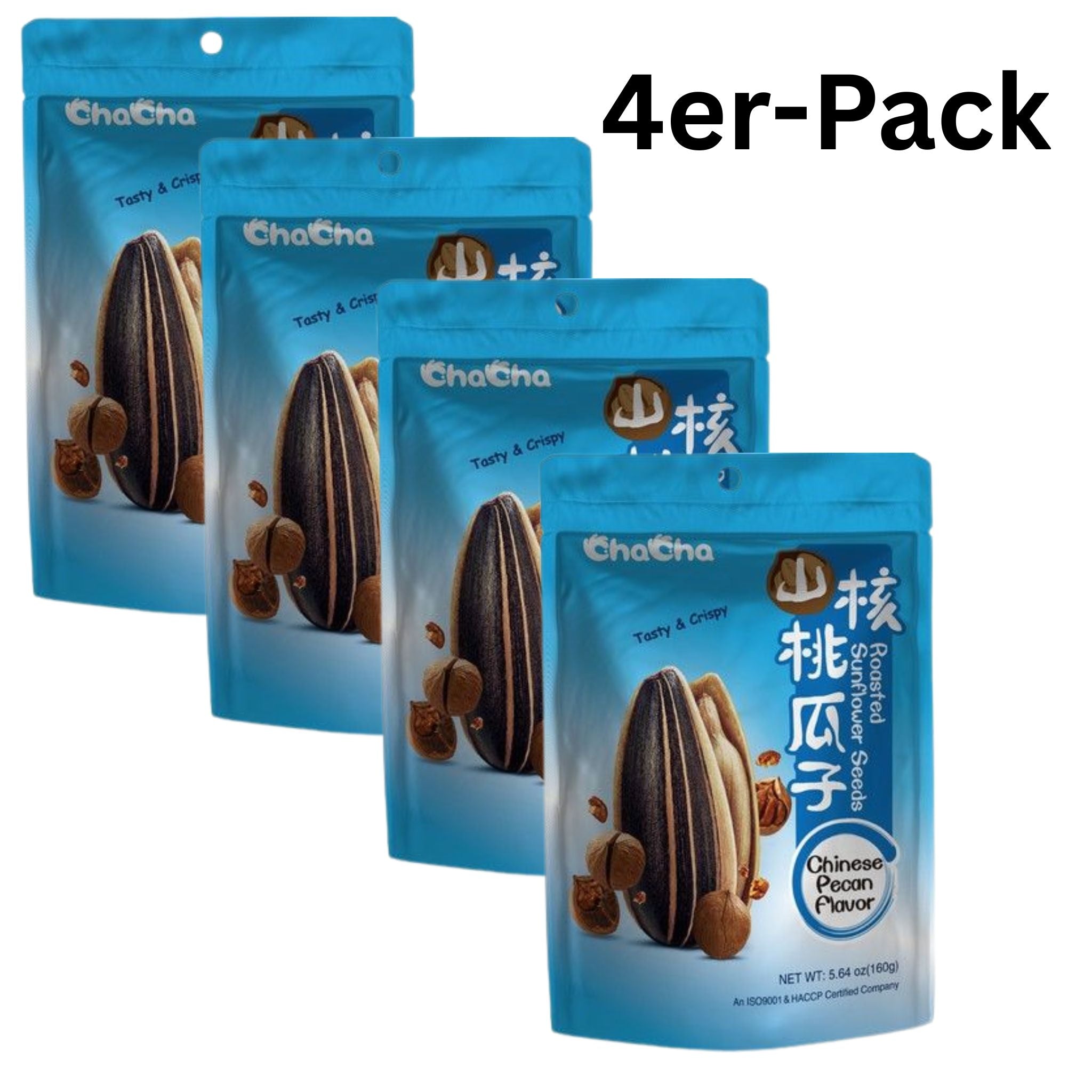 Chacha Geröstete Sonnenblumenkerne Pecannuss-Geschmack 160g (4er-Pack)