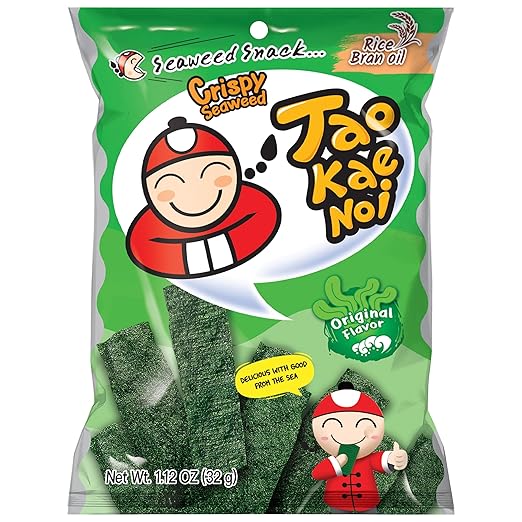 Tao Kae Noi Crispy Seaweed frittierter Algensnack Seetang Snack Original 32g