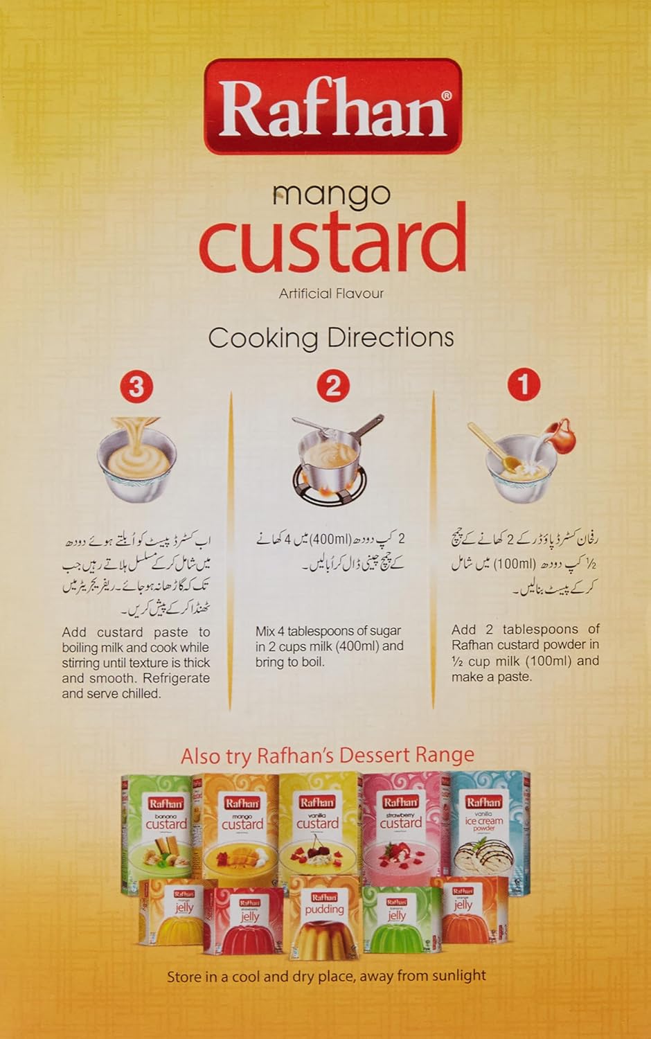 Rafhan Custard Puddingpulver Mango 275g (2er-Pack)