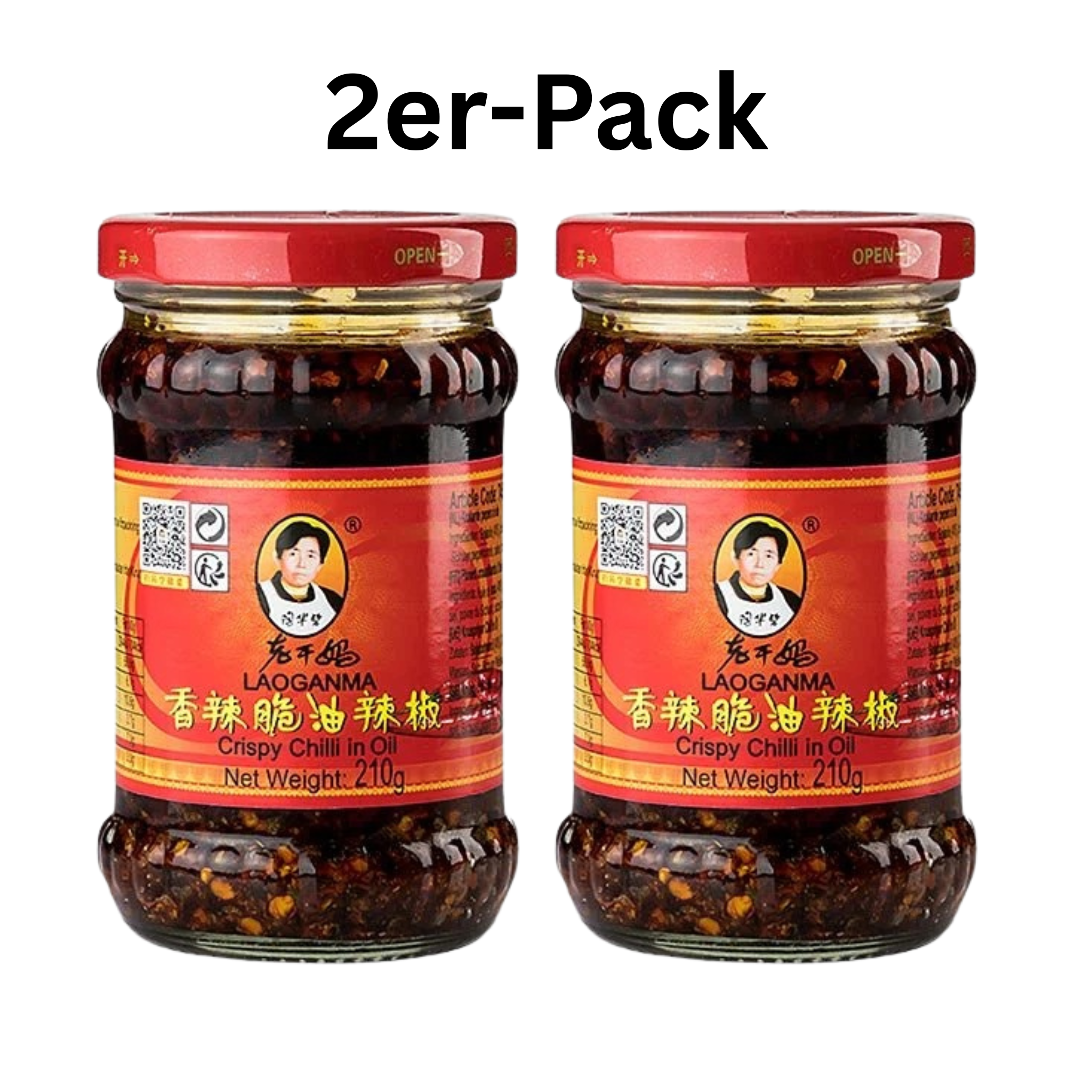 LAO GAN MA Crispy Chili in Öl 210g (2er-Pack)