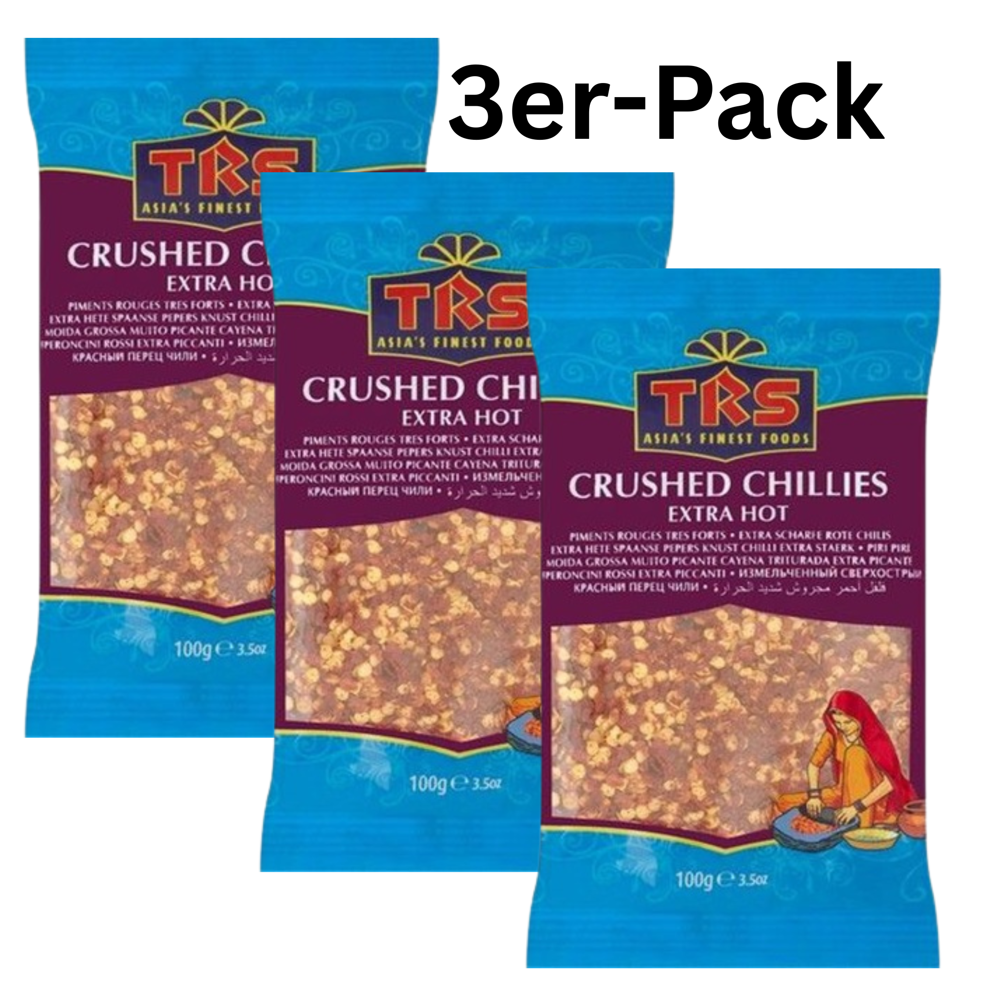 TRS Chiliflocken Extra Scharf 100g (3er-Pack)