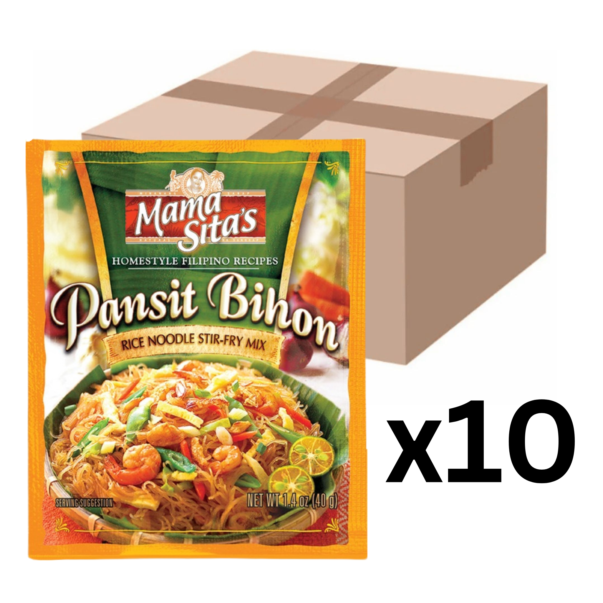 Mama Sita's Pansit Bihon Würzmischung Reisnudelpfanne 40g (10er-Pack)