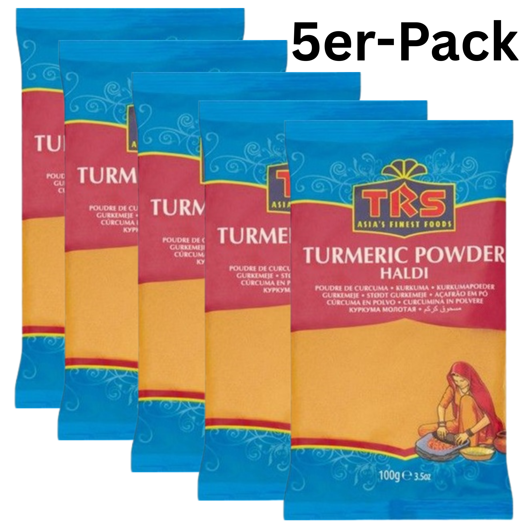 TRS Kurkumapulver Haldi 100g (5er-Pack)