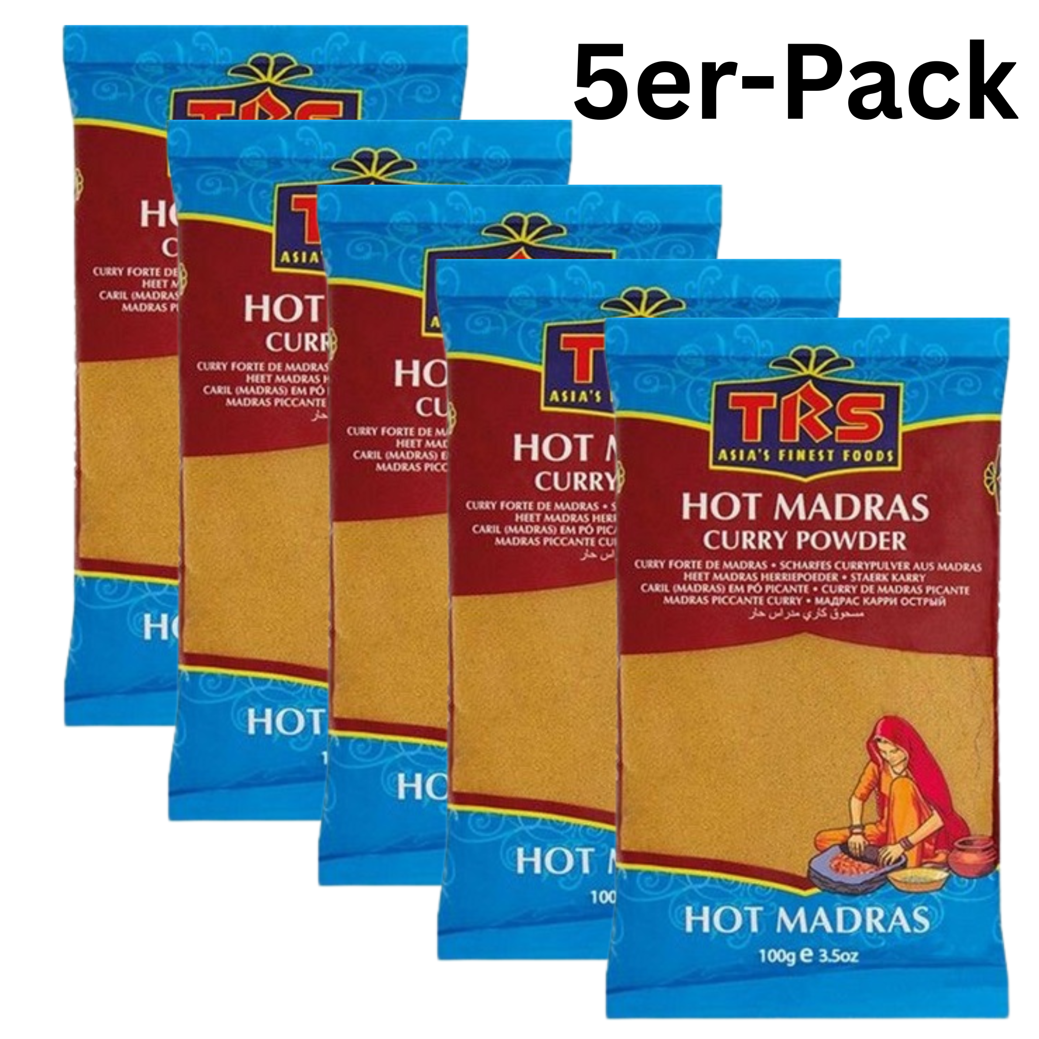 TRS Currypulver scharf Hot Madras 100g (5er-Pack)