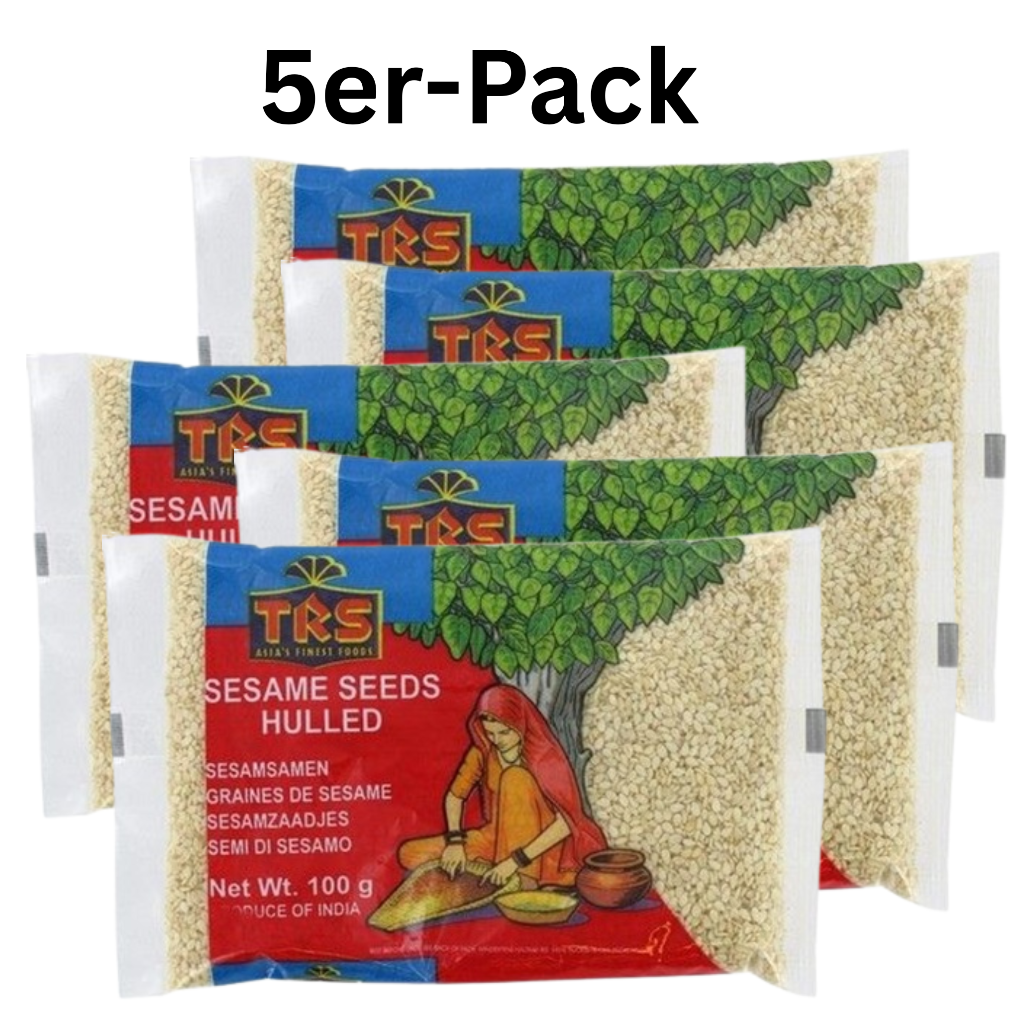 TRS Weiße Sesamsamen geschält 100g (5er-Pack)
