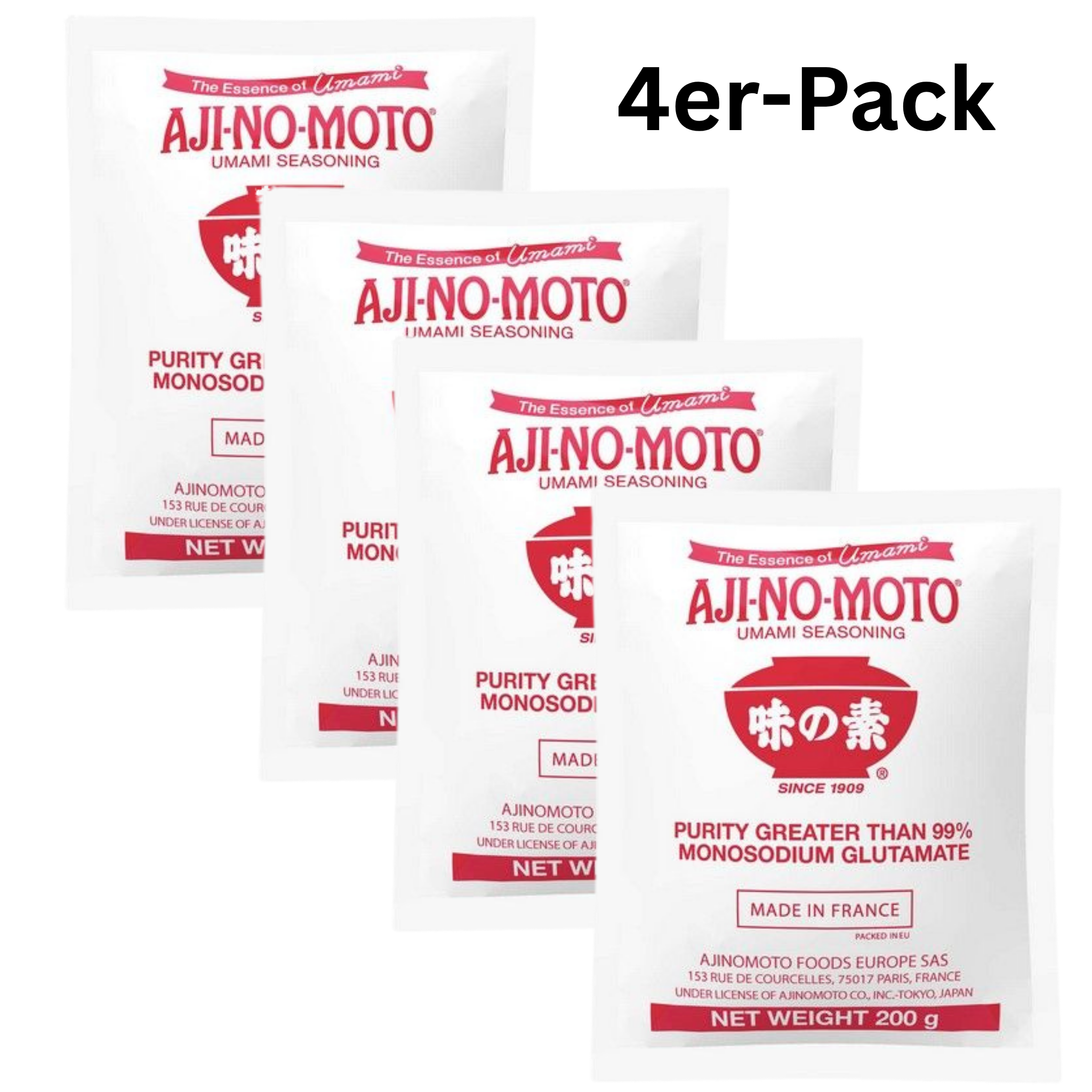 Ajinomoto Mononatriumglutamat (MSG) Geschmacksverstärker 200g (4er-Pack)