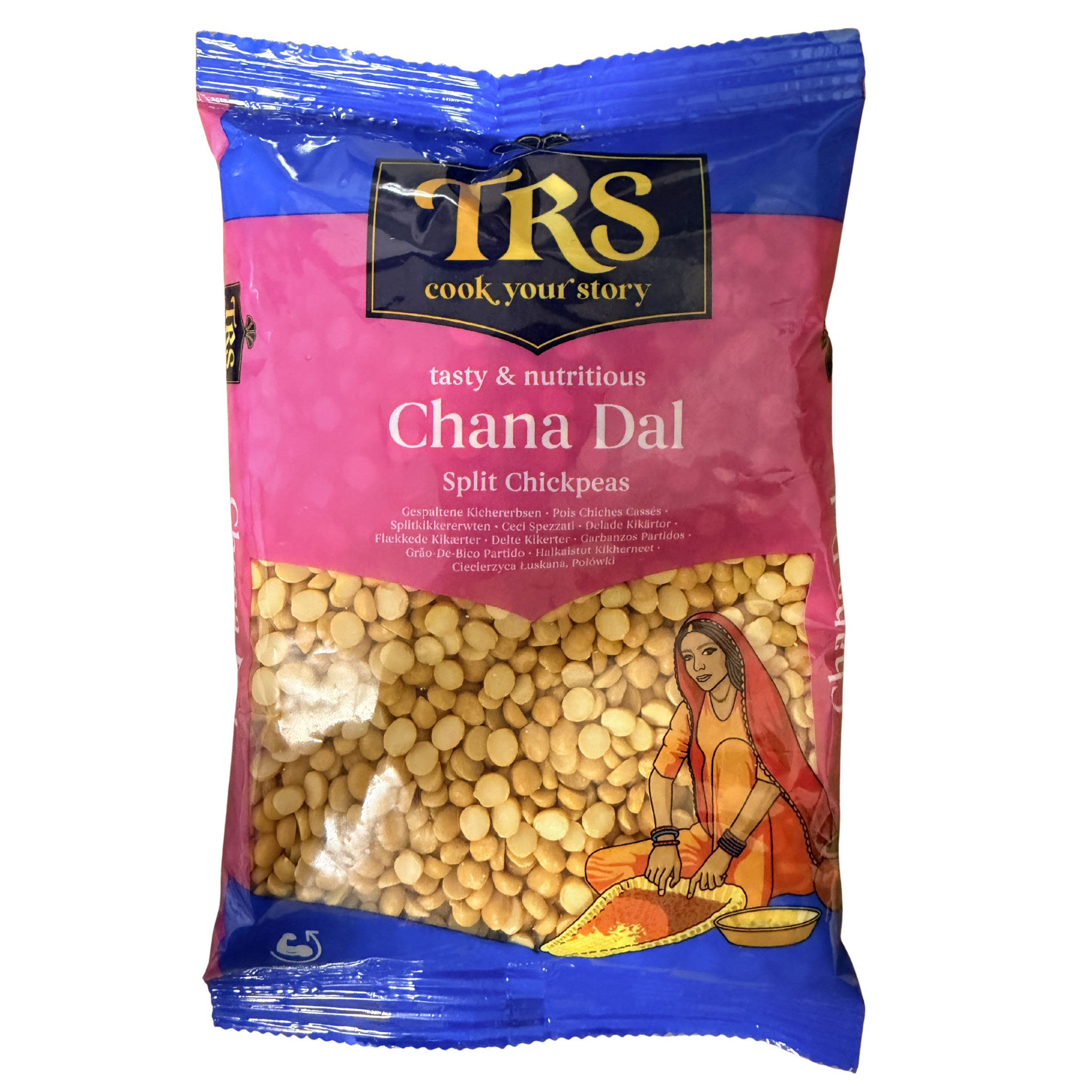 TRS Chana Dal Geschälte Kichererbsen halbiert 500g (9er-Pack)