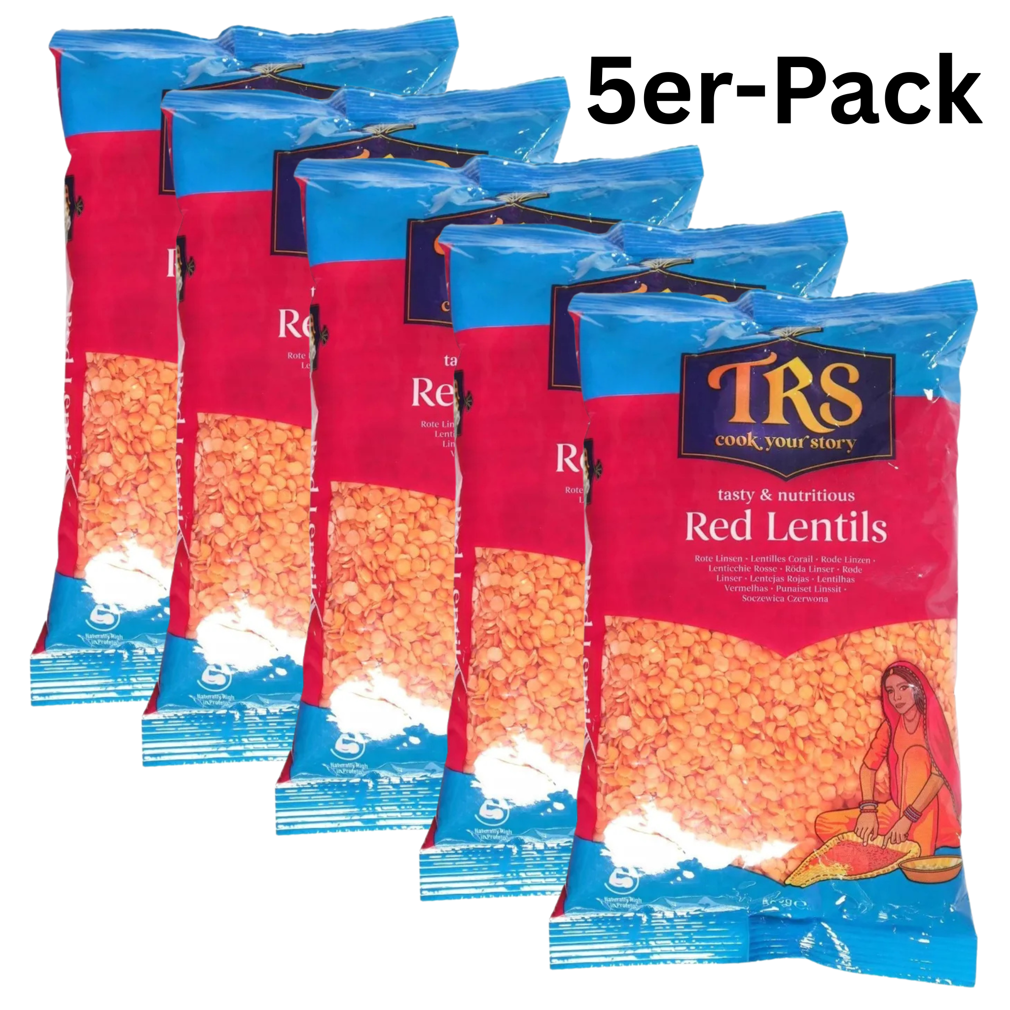 TRS Red Lentils rote Linsen 500g (5er-Pack)