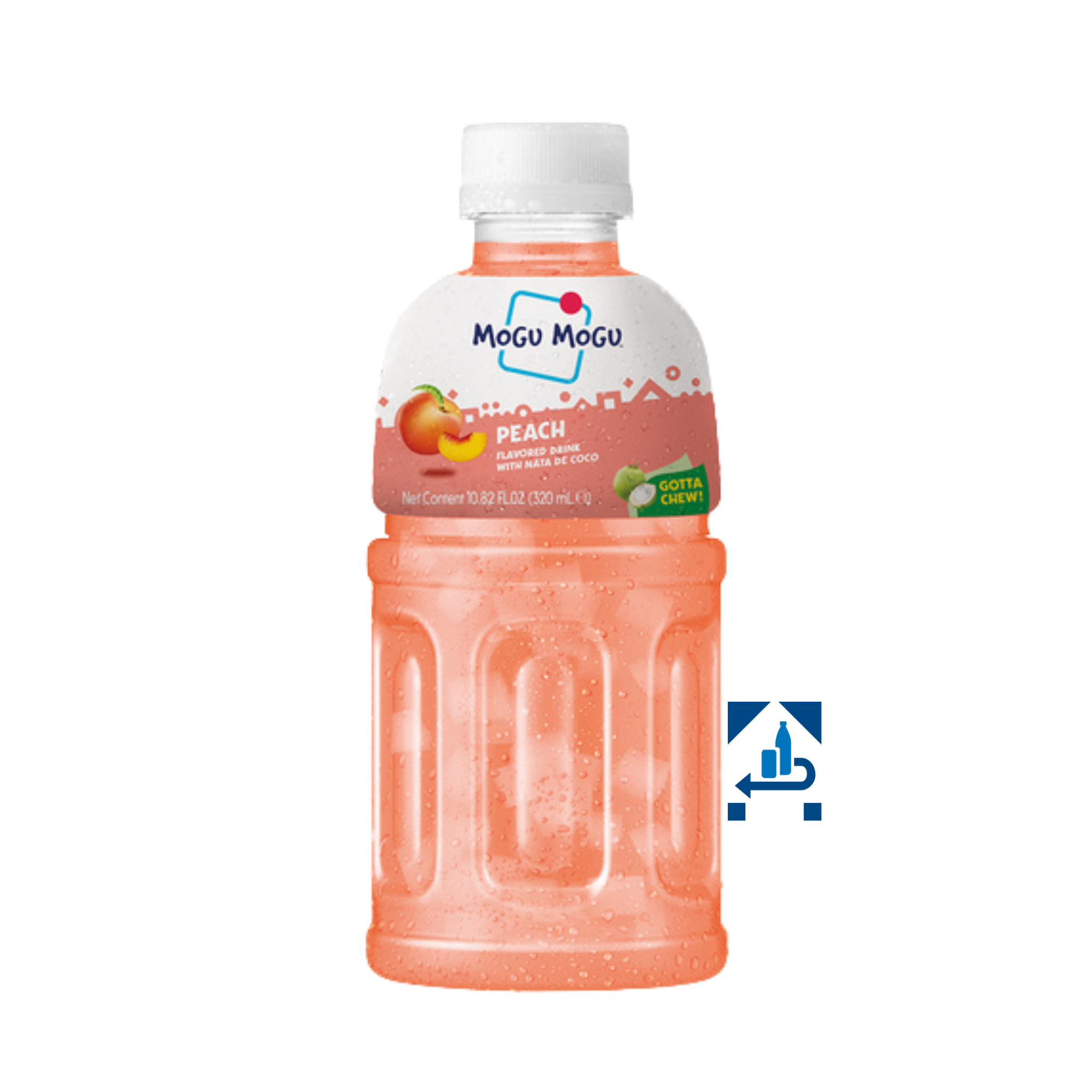 Mogu Mogu Pfirsich Getränk mit Nata de Coco 320ml (12er-Pack)