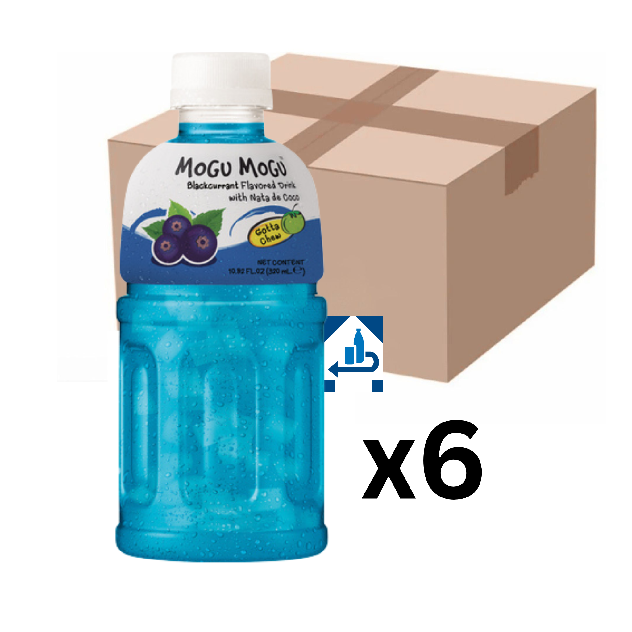 Mogu Mogu Johannisbeer Getränk mit Nata de Coco 320ml (6er-Pack)