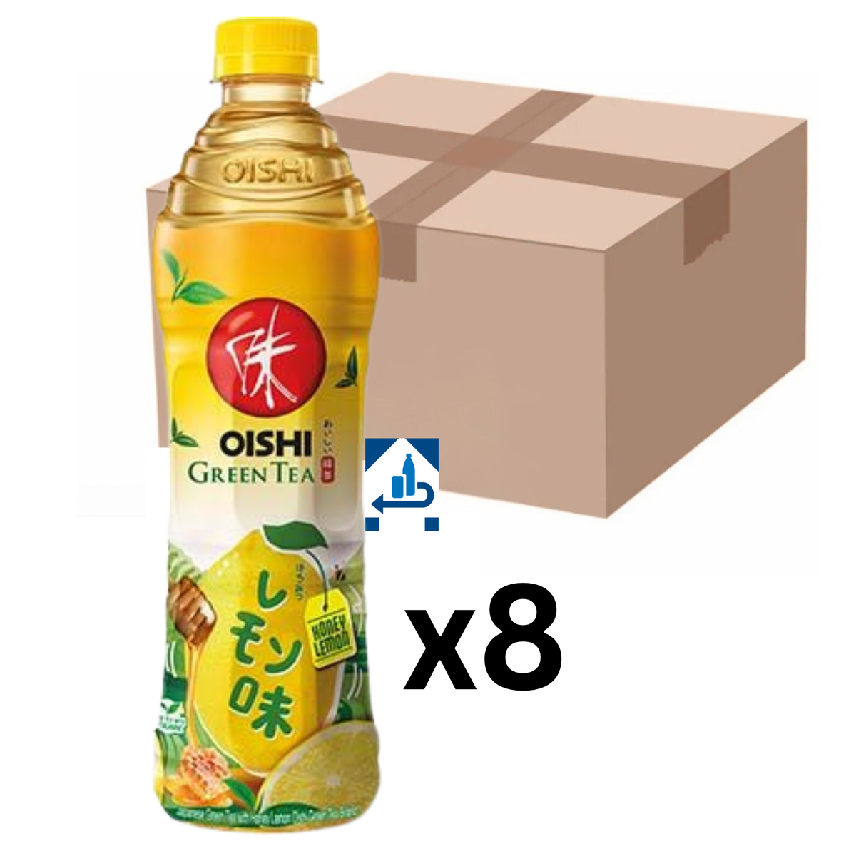 Oishi Grüner Tee Honig-Zitrone 500ml (8er-Pack)
