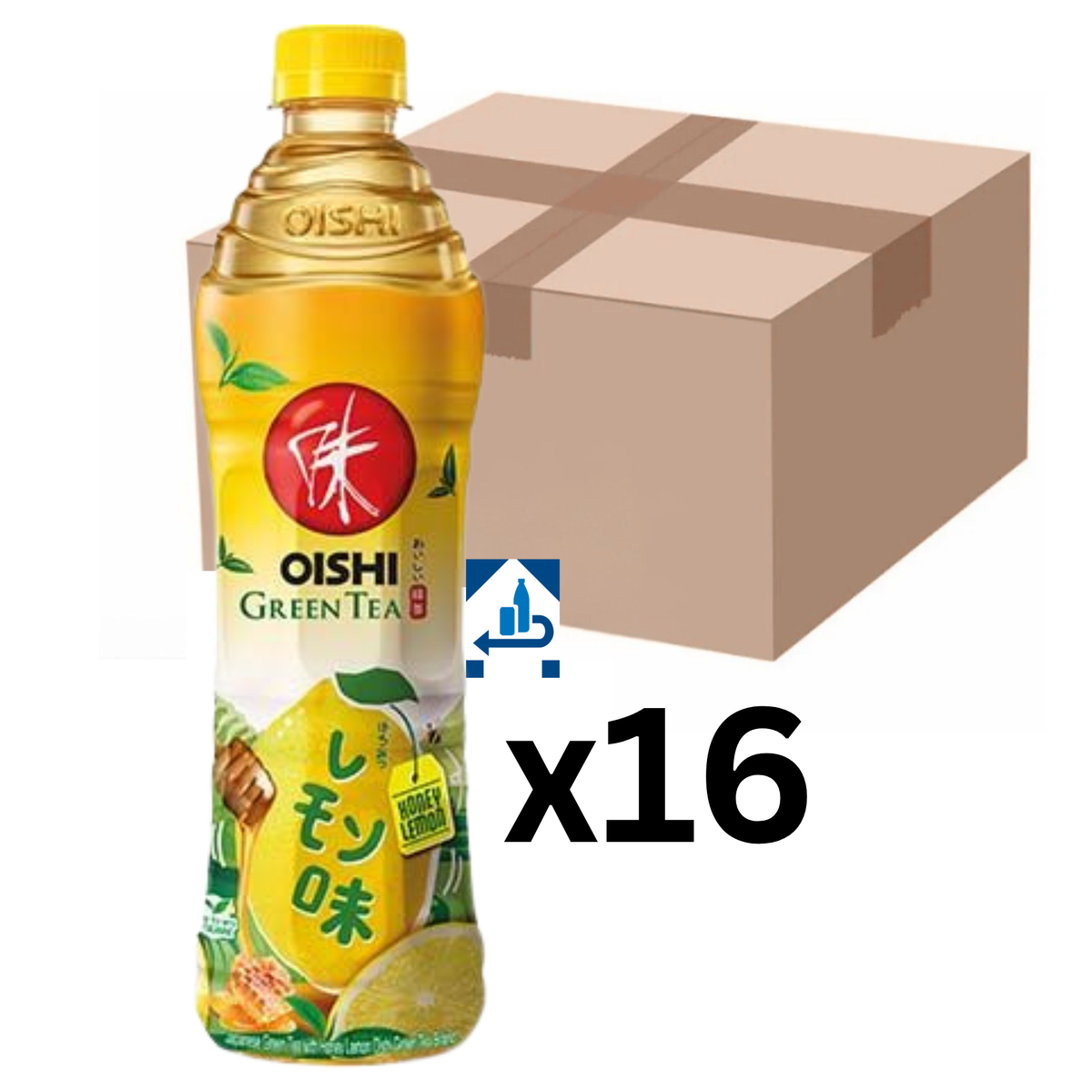 Oishi Grüner Tee Honig-Zitrone 500ml (16er-Pack)