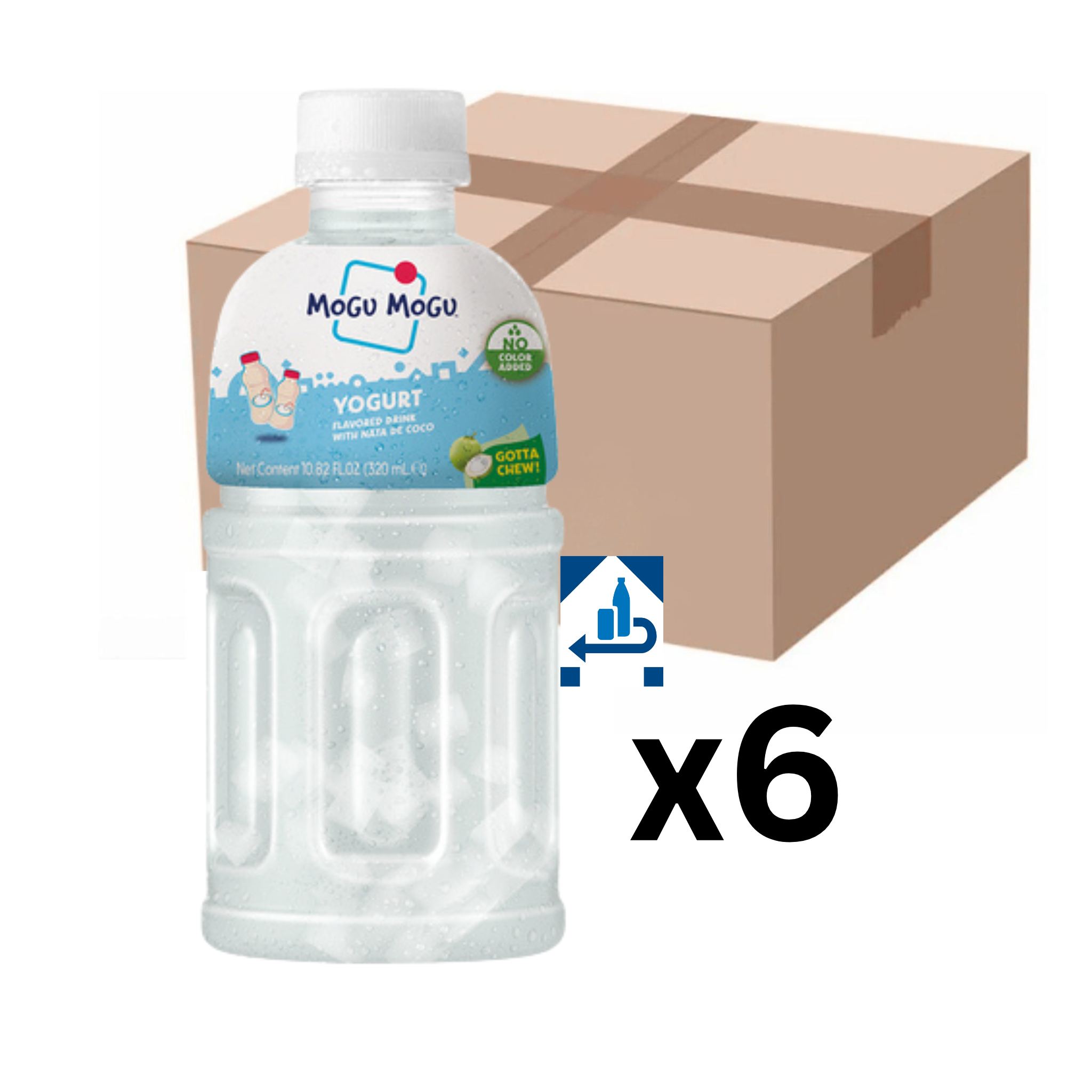 Mogu Mogu Joghurt Getränk mit Nata de Coco 320ml (6er-Pack)