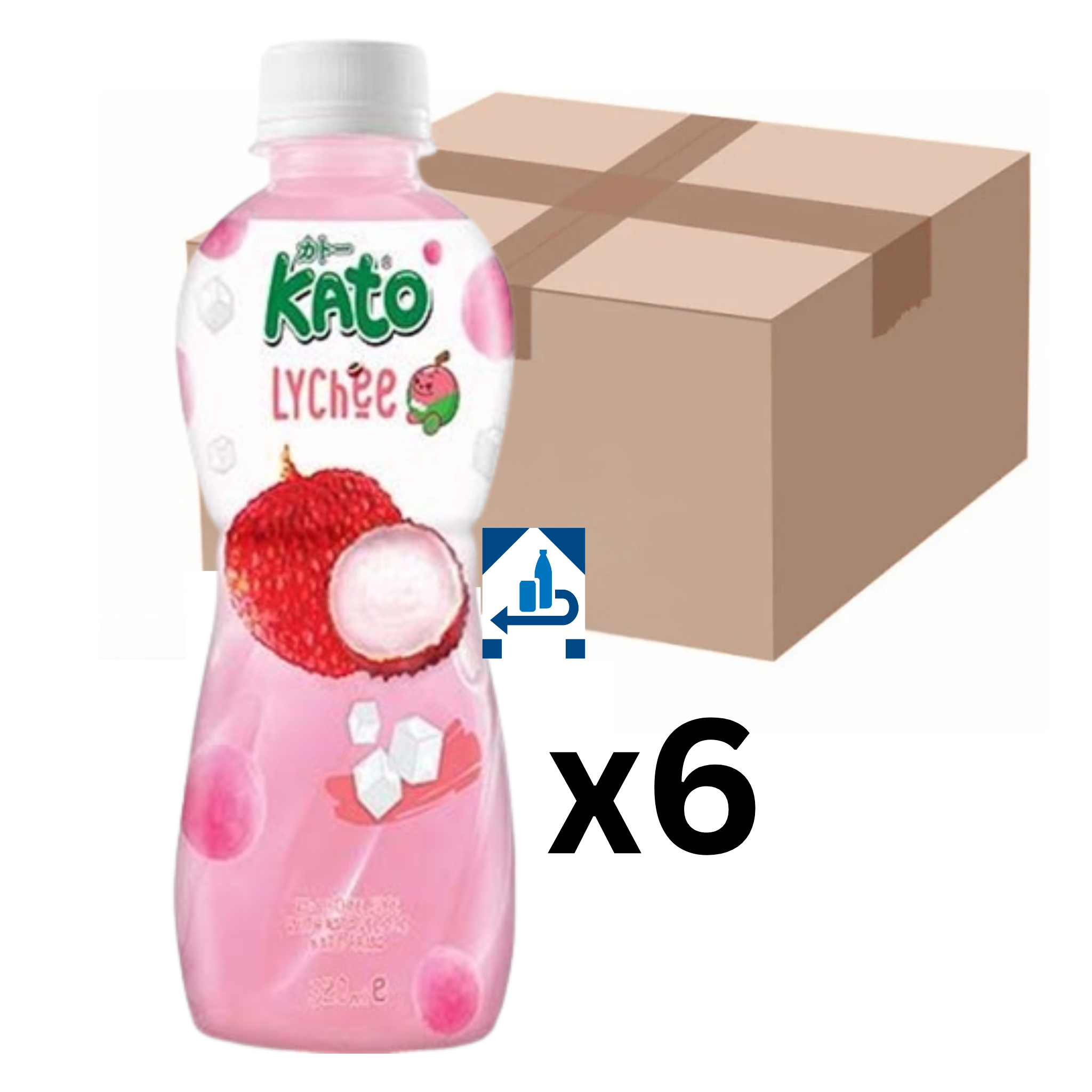 Kato Litschi Getränk mit Nata de Coco 320ml (6er-Pack)