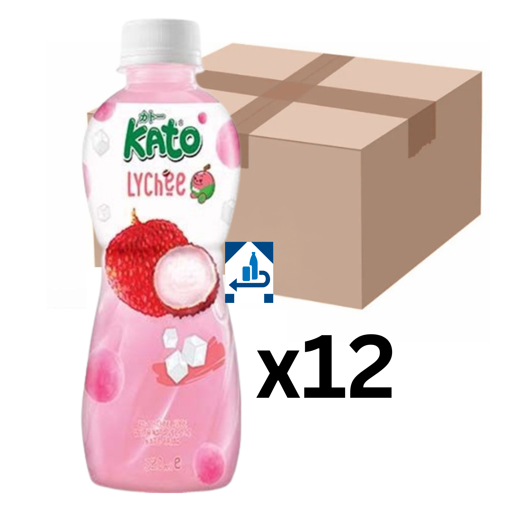 Kato Litschi Getränk mit Nata de Coco 320ml (12er-Pack)